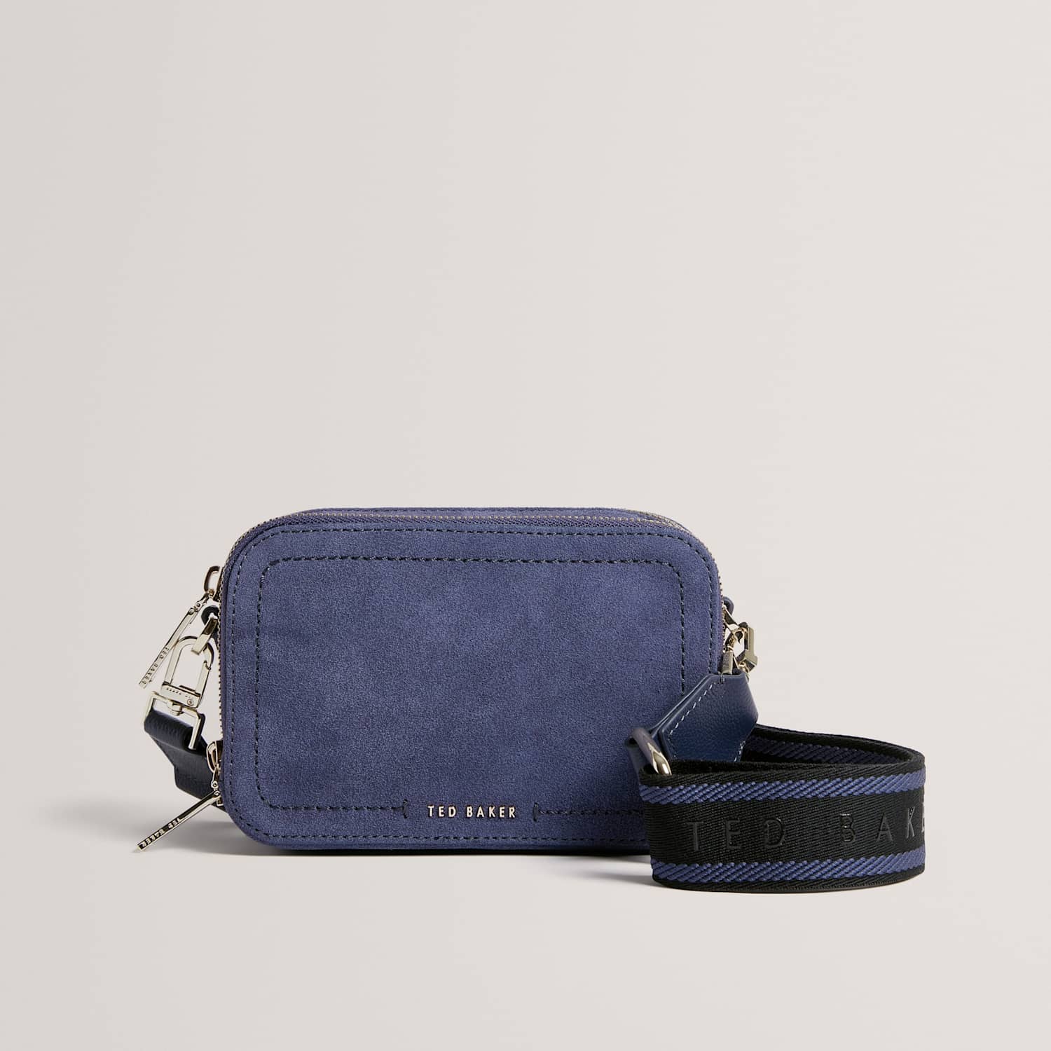 Ted Baker Women's Suede Webbing Strap Cross Body Camera Bag - Blue - Available at M&S