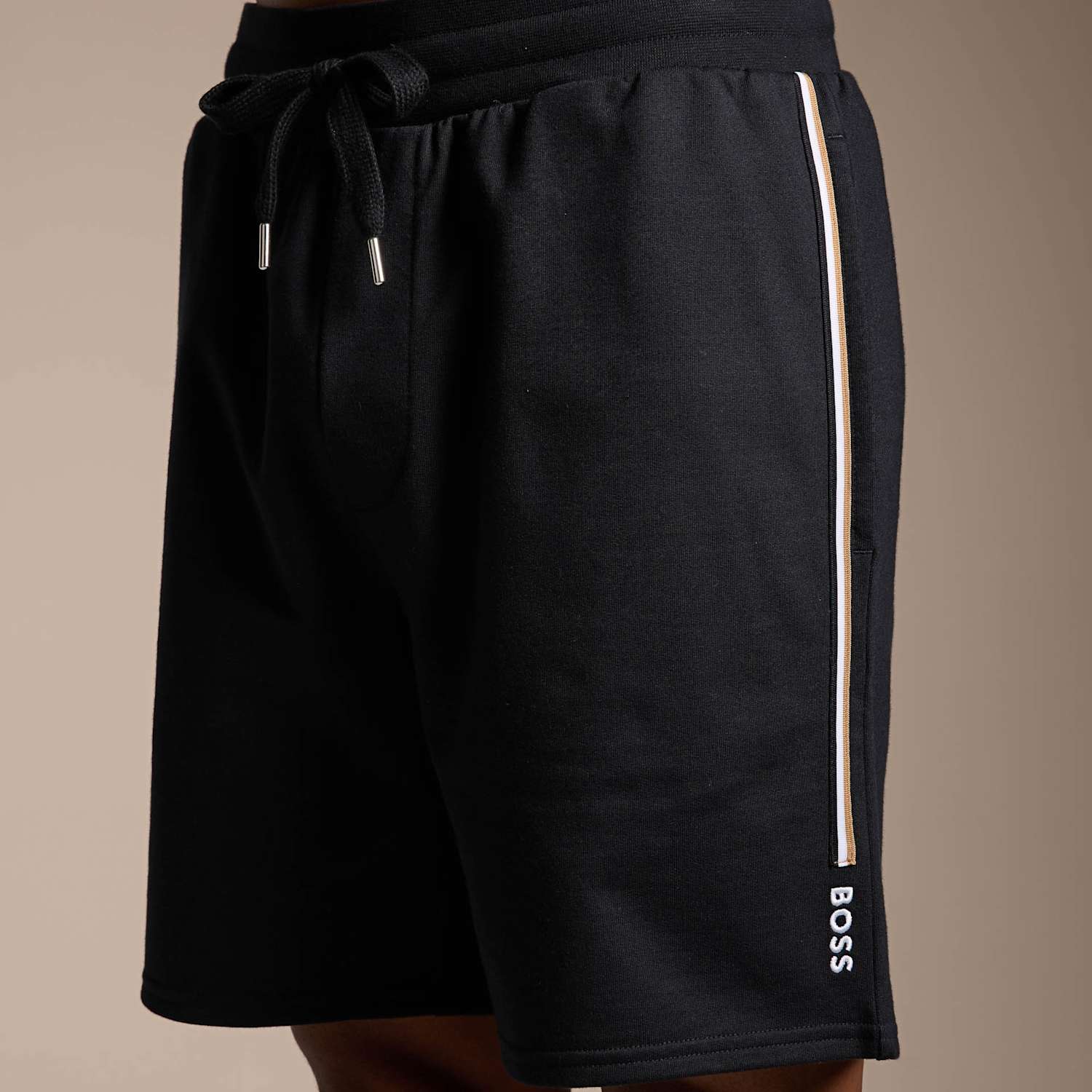Boss Men's Iconic Elasticated Waist Jersey Shorts - L - Black - Available at M&S