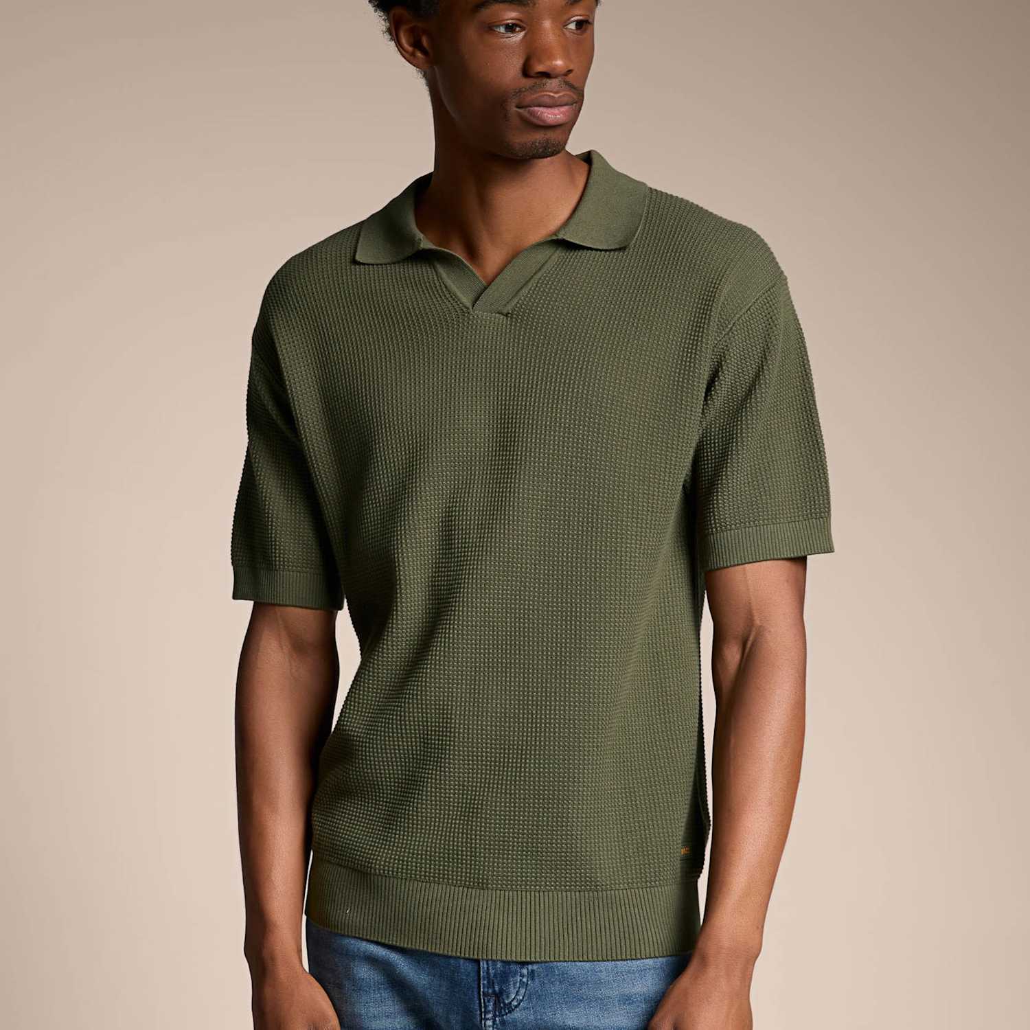 Boss Men's Pure Cotton Knitted Polo Shirt - L - Khaki - Available at M&S
