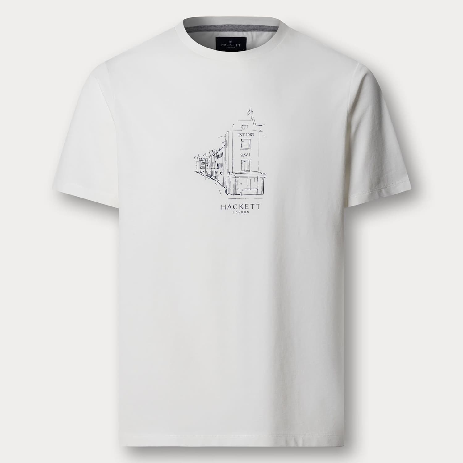 Hackett Men's Pure Cotton Graphic T-Shirt - L - White Mix - Available at M&S