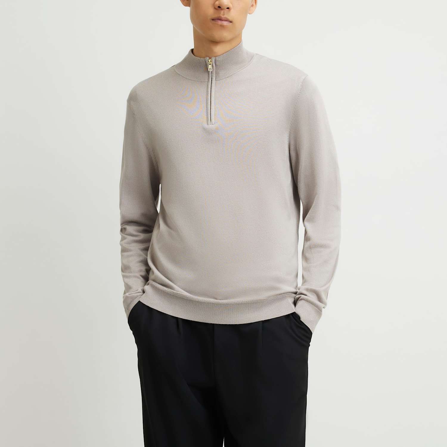 River Island Men's Half Zip Jumper - S - Stone - Available at M&S