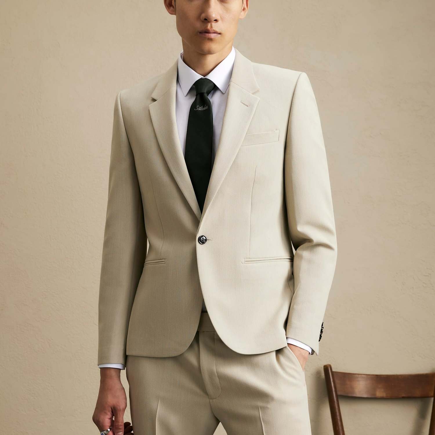 River Island Men's Skinny Fit Stretch Suit Jacket - 36 - Stone - Available at M&S