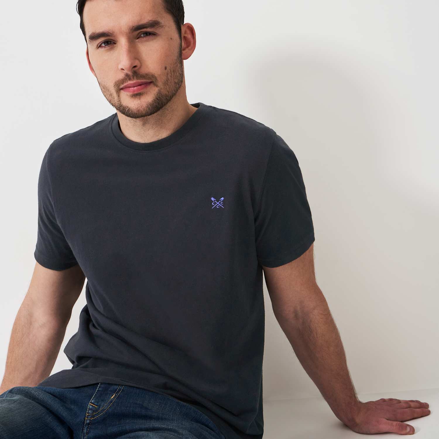 Crew Clothing Men's Pure Cotton Crew Neck T-Shirt - XL - Black/Black - Available at M&S