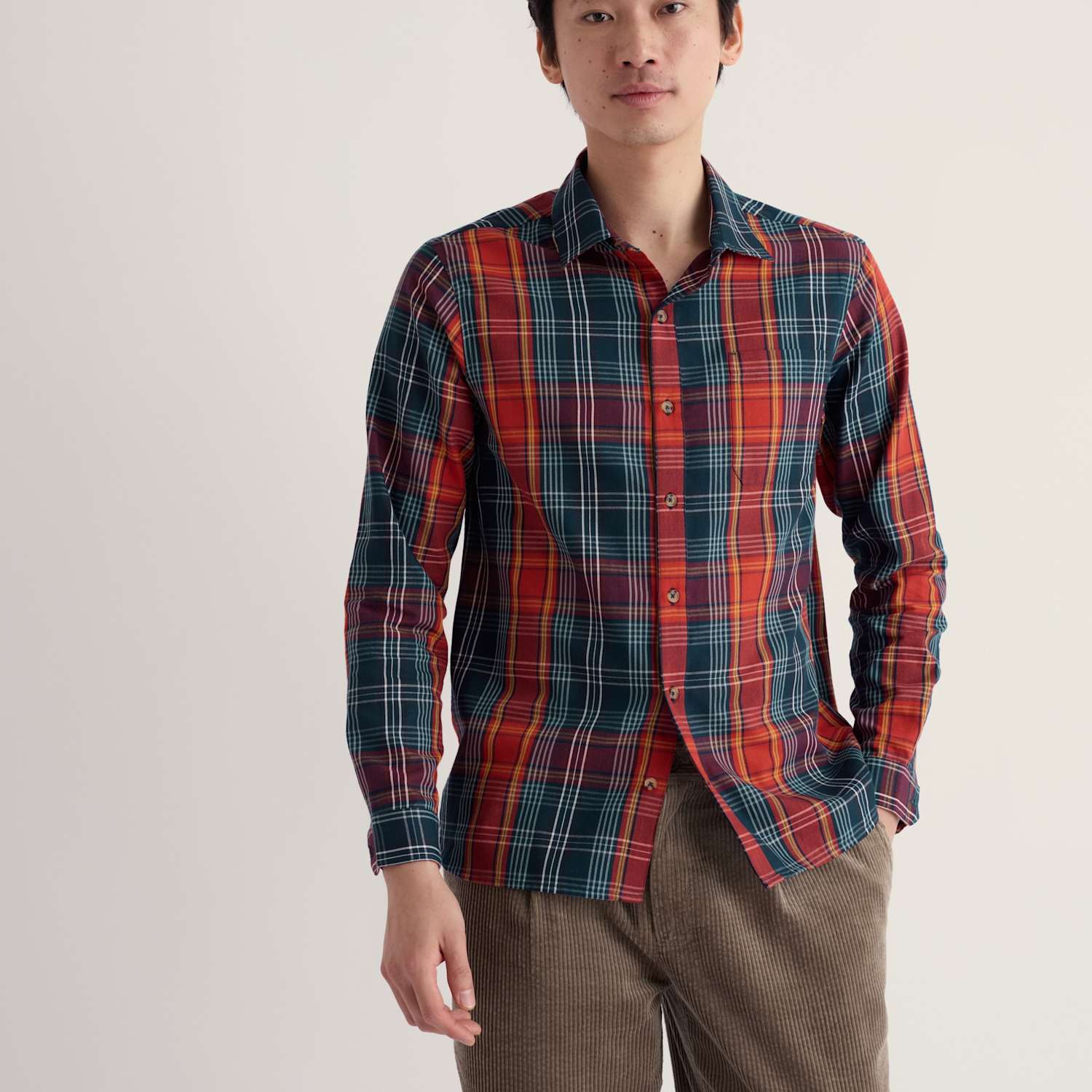 Seasalt Cornwall Men's Regular Fit Pure Cotton Checked Shirt - XL - Red Mix - Available at M&S