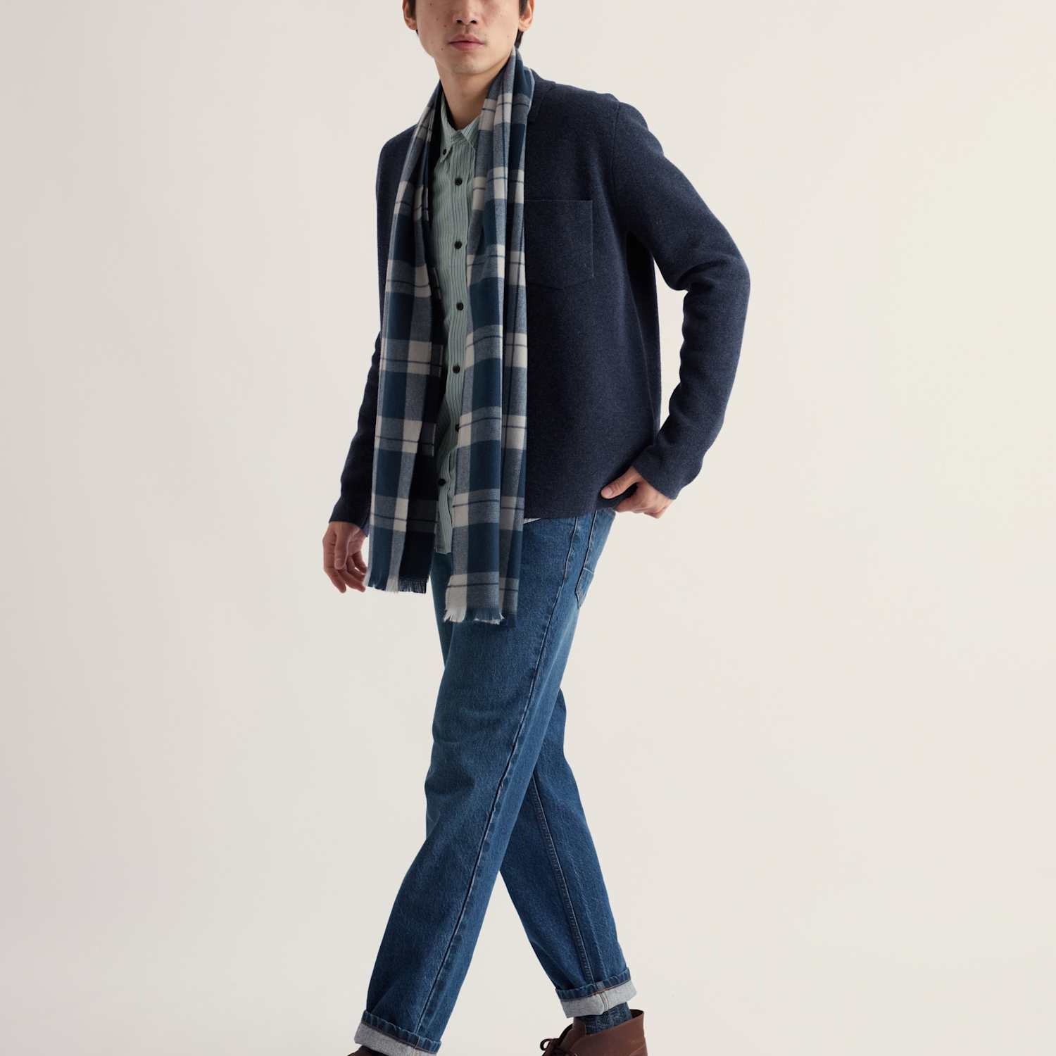 Seasalt Cornwall Men's Regular Fit Wool Rich Knitted Overshirt - M - Navy - Available at M&S