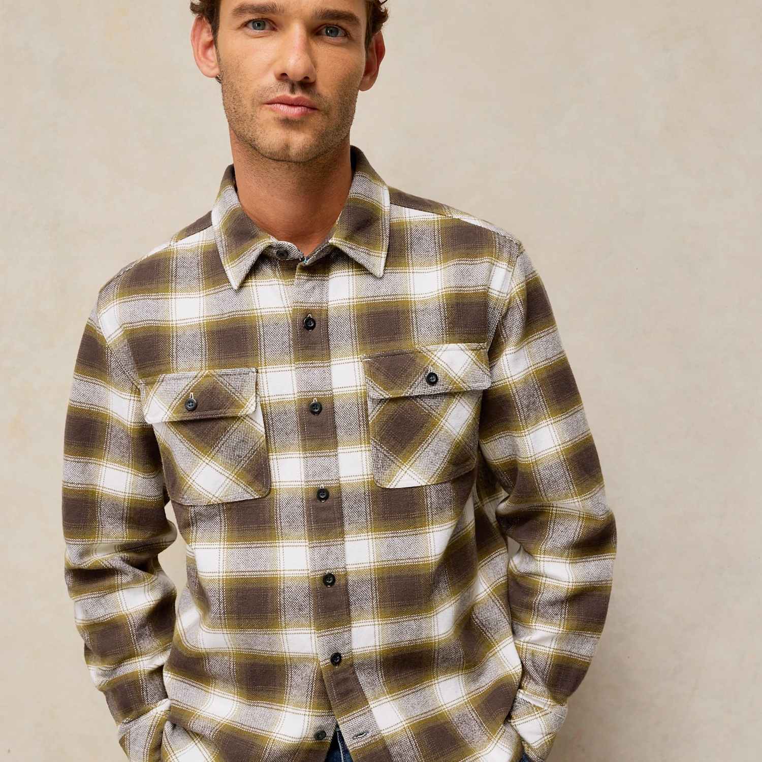 White Stuff Men's Pure Cotton Darwen Check Shirt - XL - Green Mix - Available at M&S
