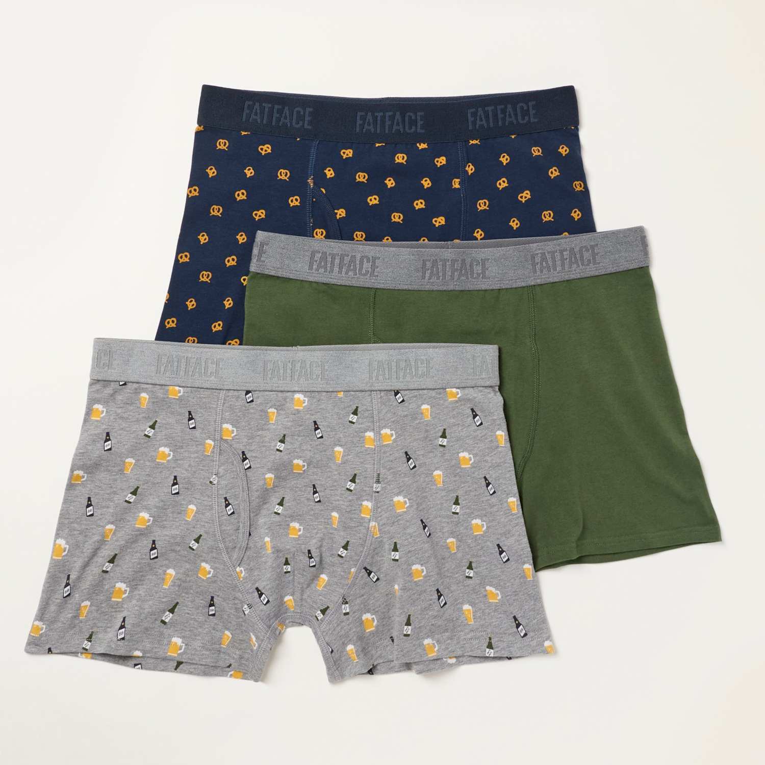 Fatface Men's 3 Pack Cotton Stretch Supersoft Boxers - XL - Multi - Available at M&S