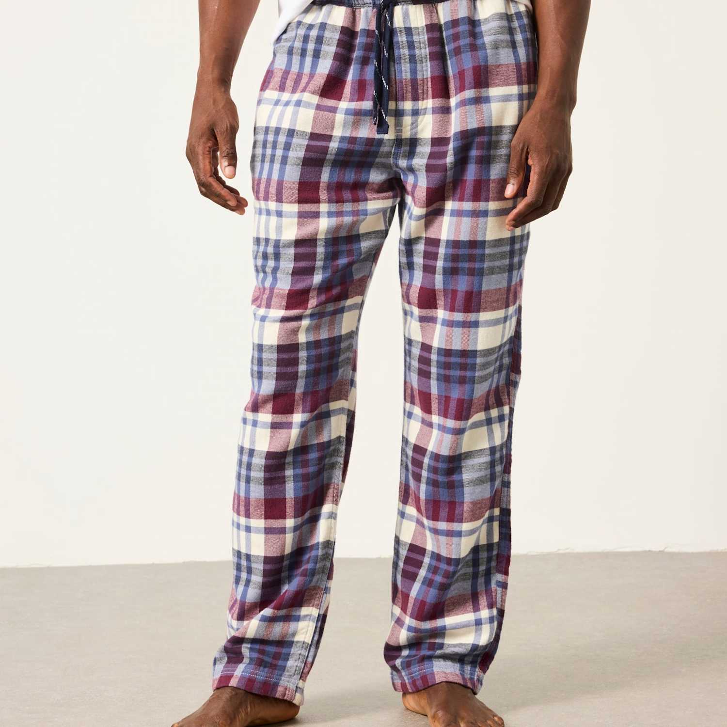 Fatface Men's Pure Cotton Checked Pyjama Bottoms - M - Purple Mix - Available at M&S