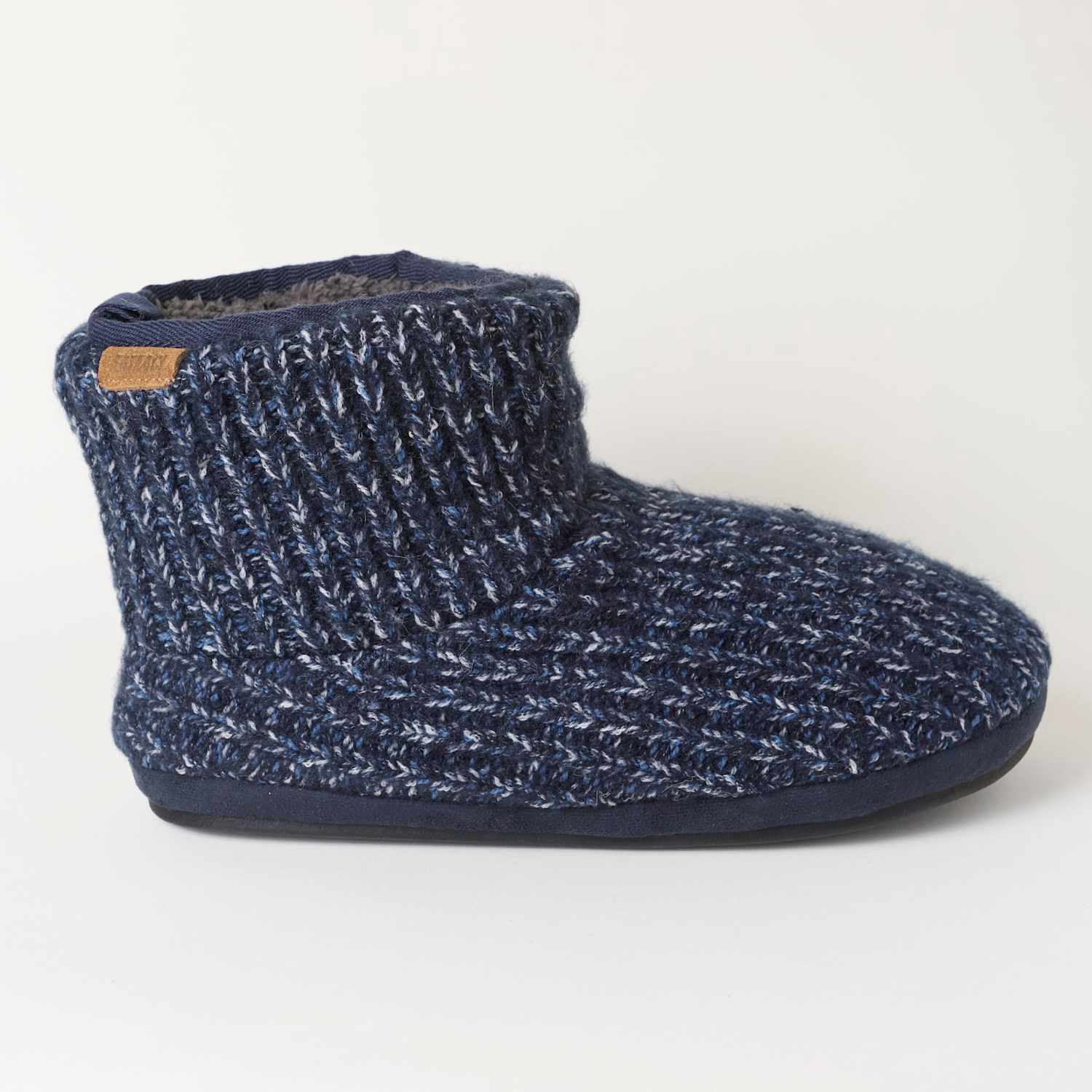 Fatface Men's Knitted Slipper Boots - XL - Navy Mix - Available at M&S