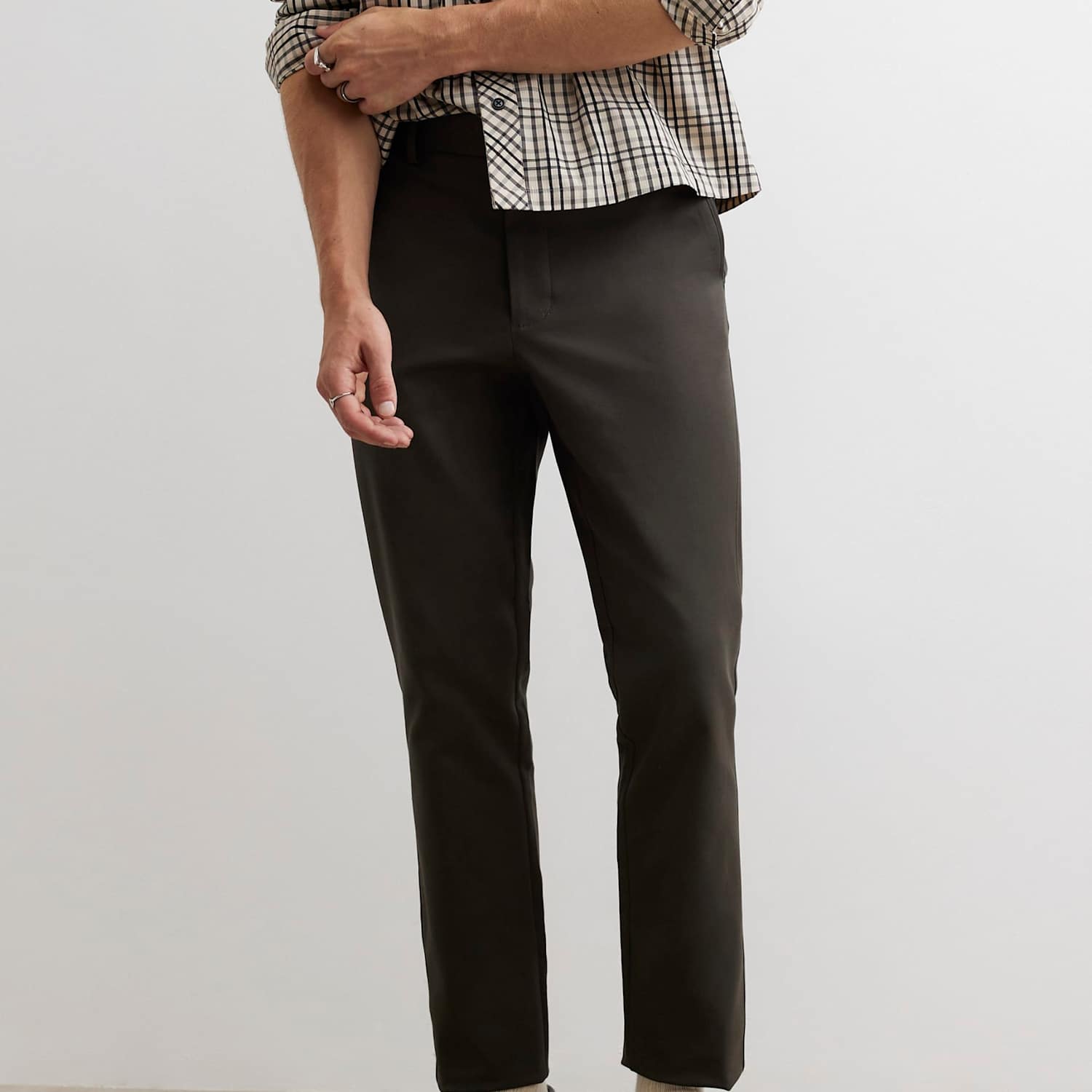River Island Men's Slim Fit Cotton Rich Stretch Chinos - 32 - Khaki - Available at M&S
