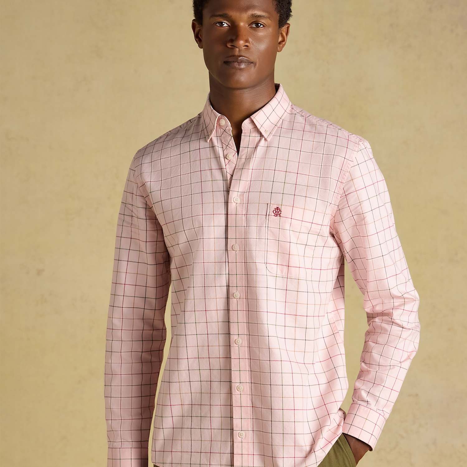 Joules Men's Regular Fit Pure Cotton Checked Oxford Shirt - 3XL - Pink Mix - Available at M&S