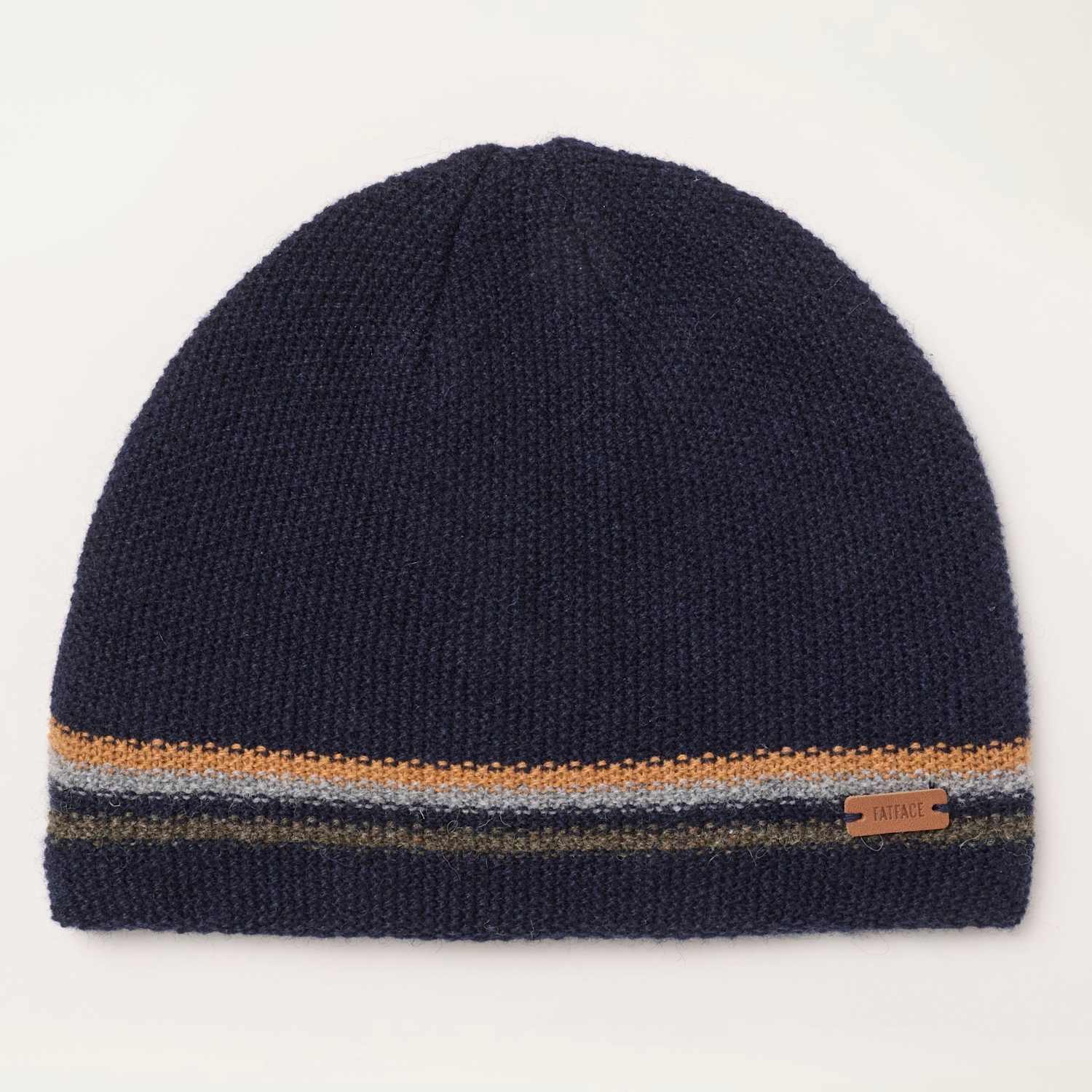 Fatface Men's Wool Rich Textured Beanie Hat - Navy Mix - Available at M&S