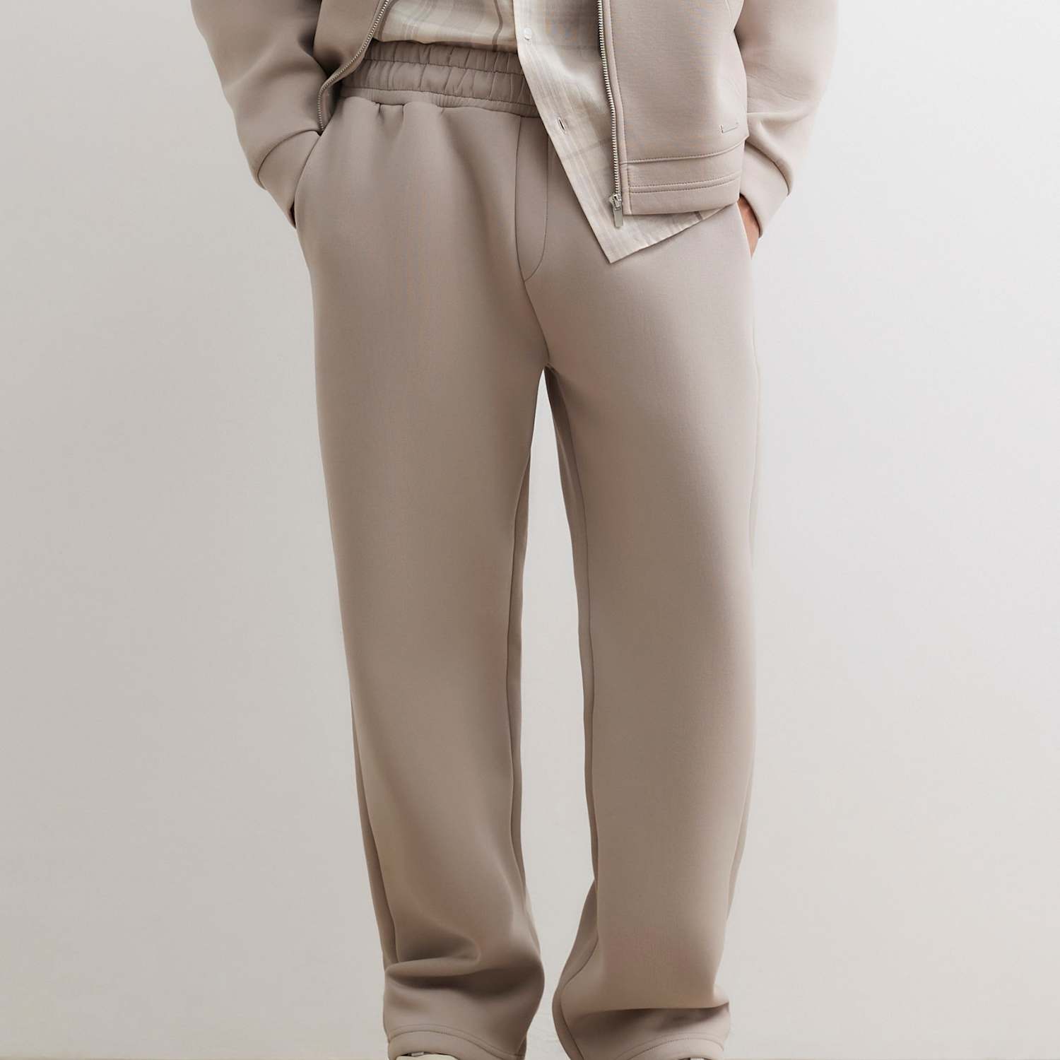 River Island Men's Elasticated Waist Cotton Blend Joggers - L - Stone - Available at M&S