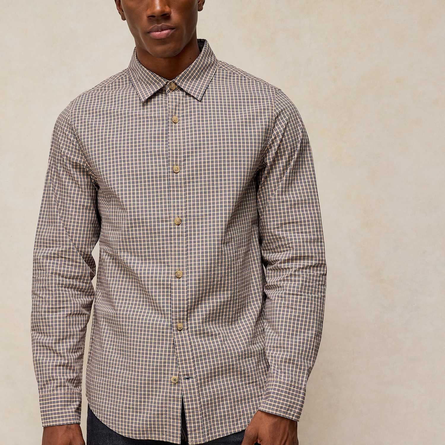 White Stuff Men's Checked Slim Fit Oxford Shirt - XL - Natural Mix - Available at M&S