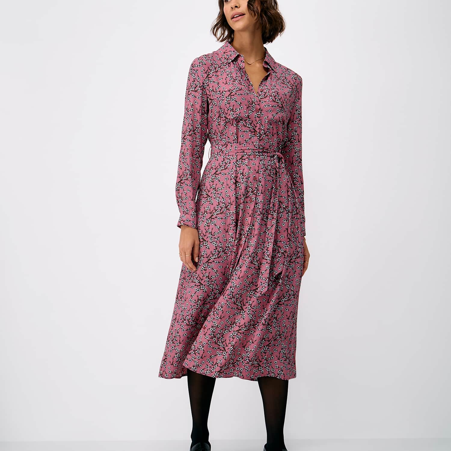 Crew Clothing Women's Button Through Midi Shirt Dress - 12 - Soft Pink - Available at M&S
