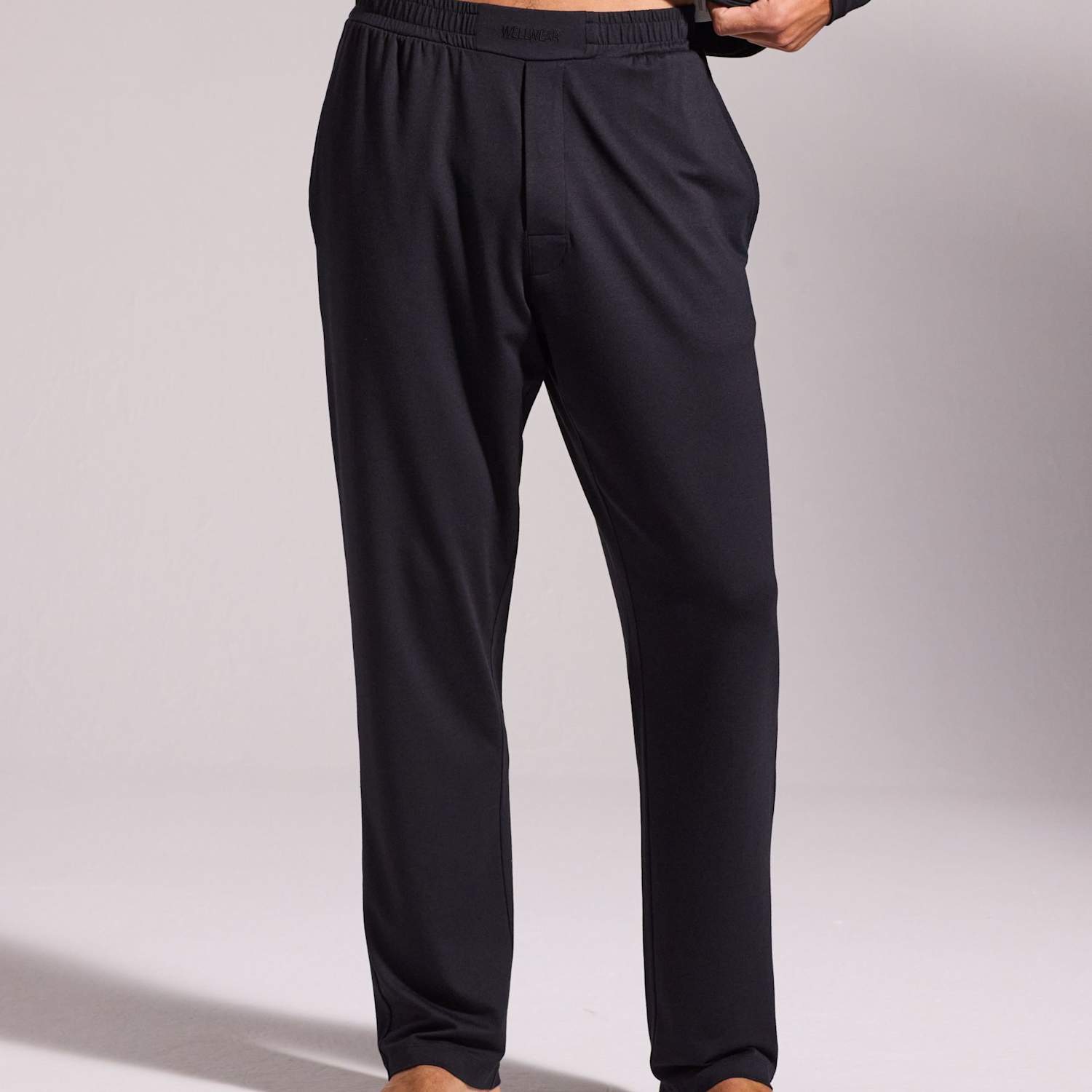 David Gandy Wellwear Men's Premium Cotton Modal Pyjama Bottoms - S - Black - Available at M&S