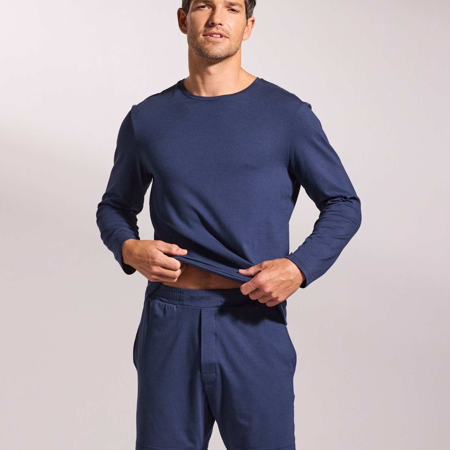 David Gandy Wellwear Men's Premium Cotton Modal Pyjama Shorts - S - Navy - Available at M&S