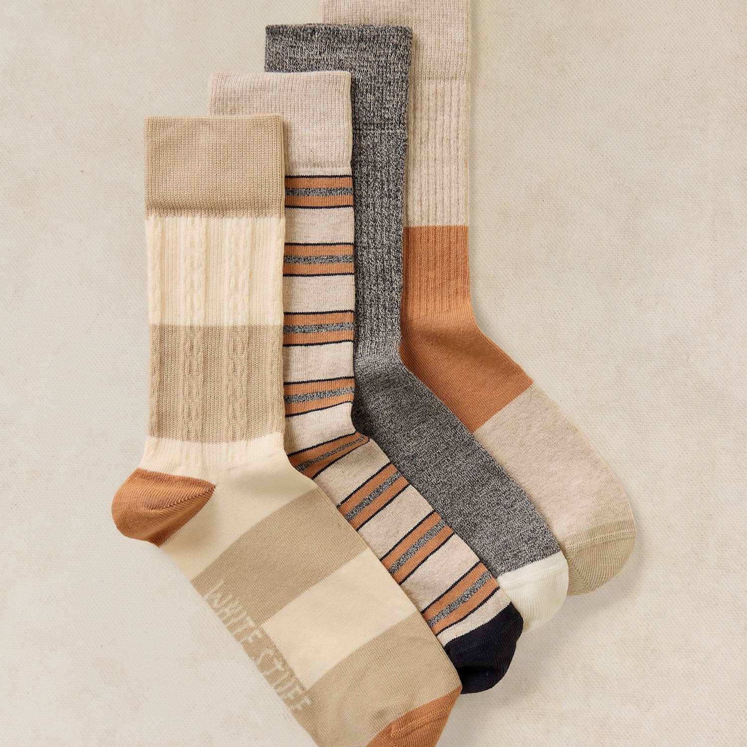 White Stuff Men's 4 Pack Cotton Rich Robin Christmas Ankle Socks - 10-12 - Natural Mix - Available at M&S