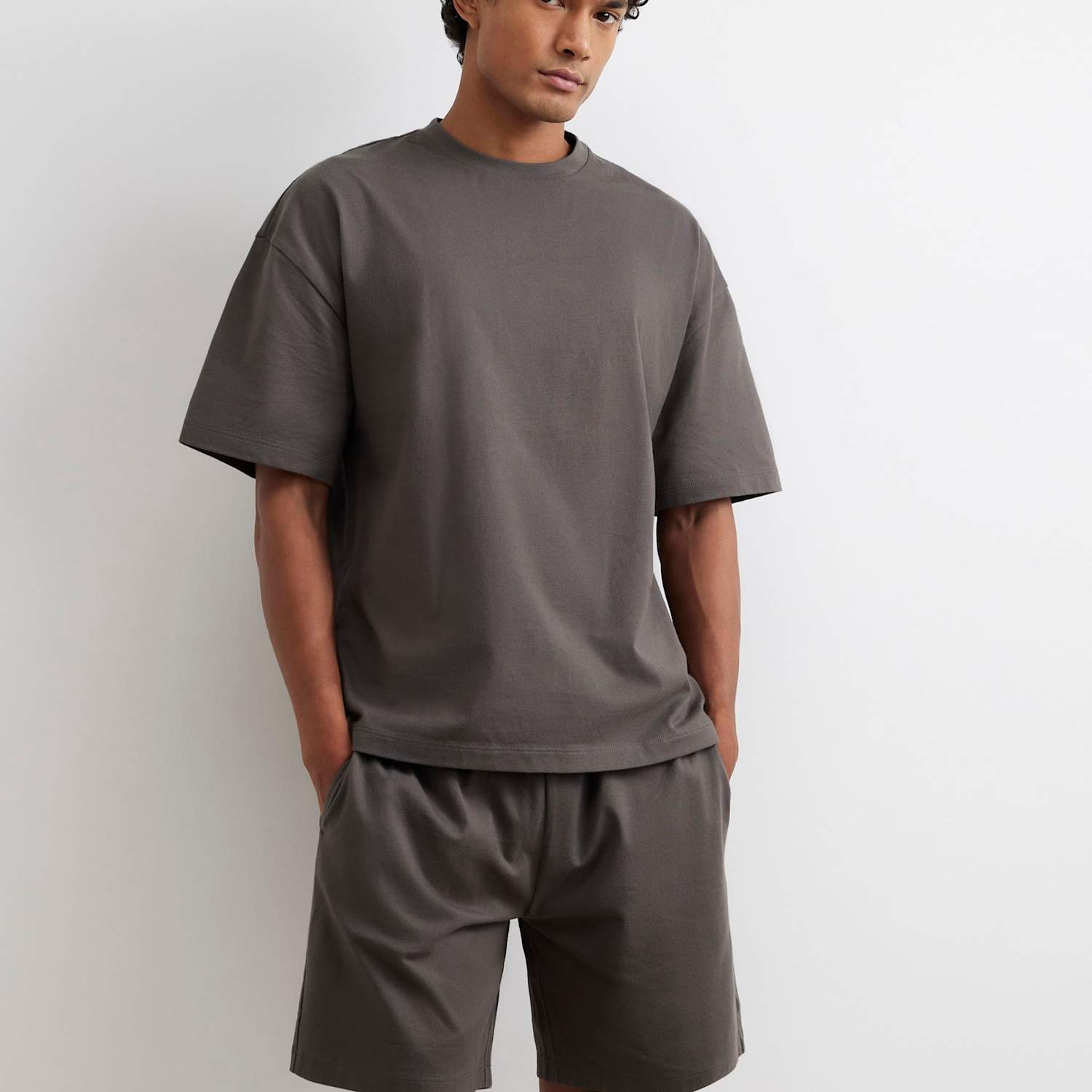 River Island Men's 2 Pack Pure Cotton T-Shirt and Short Set - M - Khaki - Available at M&S