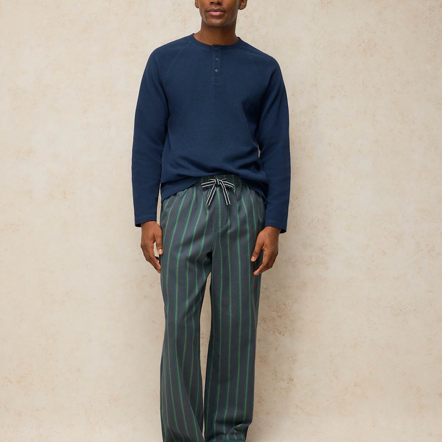 White Stuff Men's Pure Cotton Striped Pyjama Bottoms - M - Grey Mix - Available at M&S