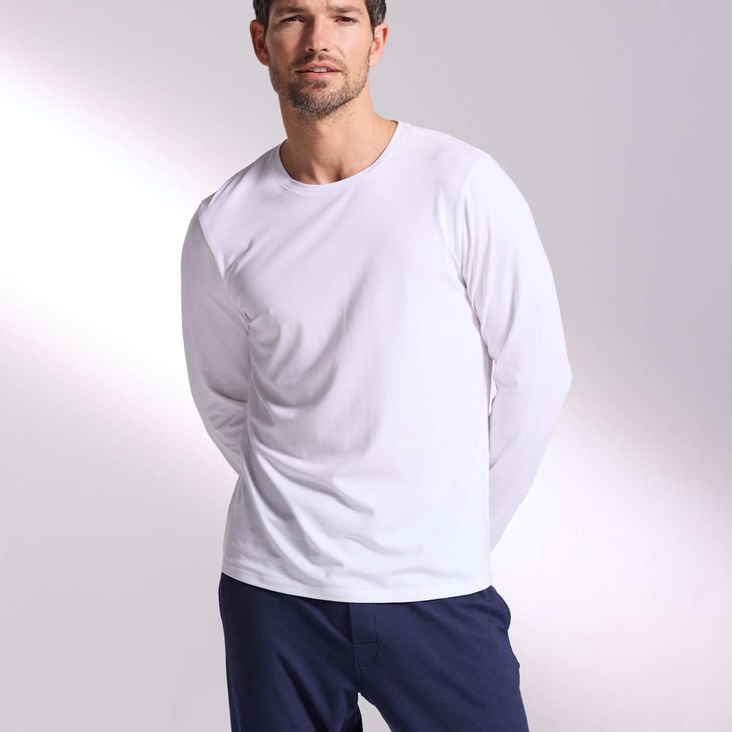 David Gandy Wellwear Men's Premium Cotton Modal Pyjama Tee - M - White - Available at M&S