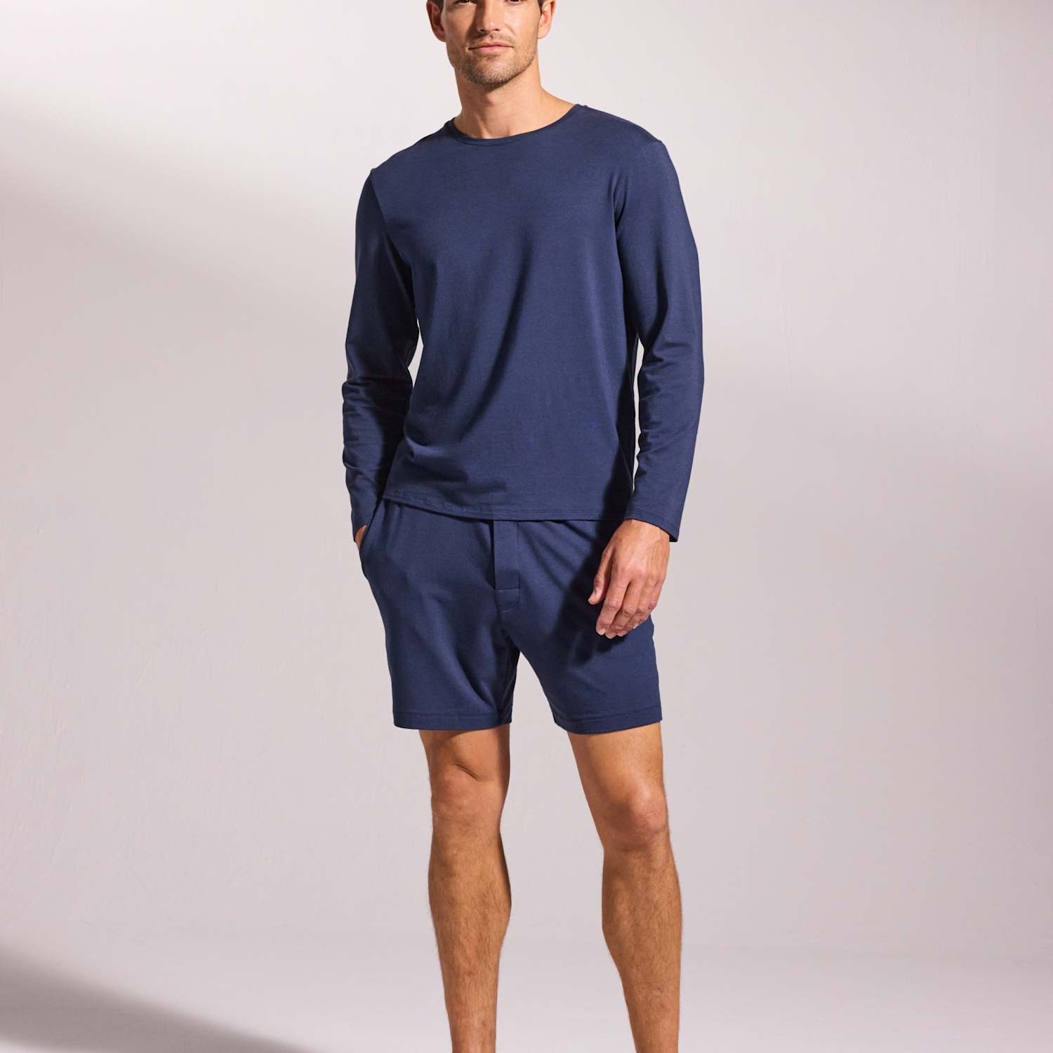 David Gandy Wellwear Men's Premium Wellwear Short Pyjama Set - L - Navy - Available at M&S
