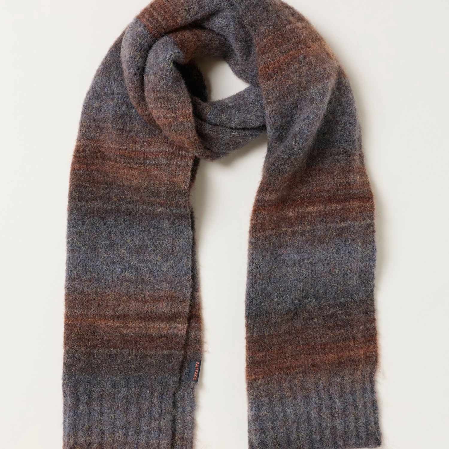 Fatface Men's Ombre Spacedye Striped Scarf - Orange Mix - Available at M&S