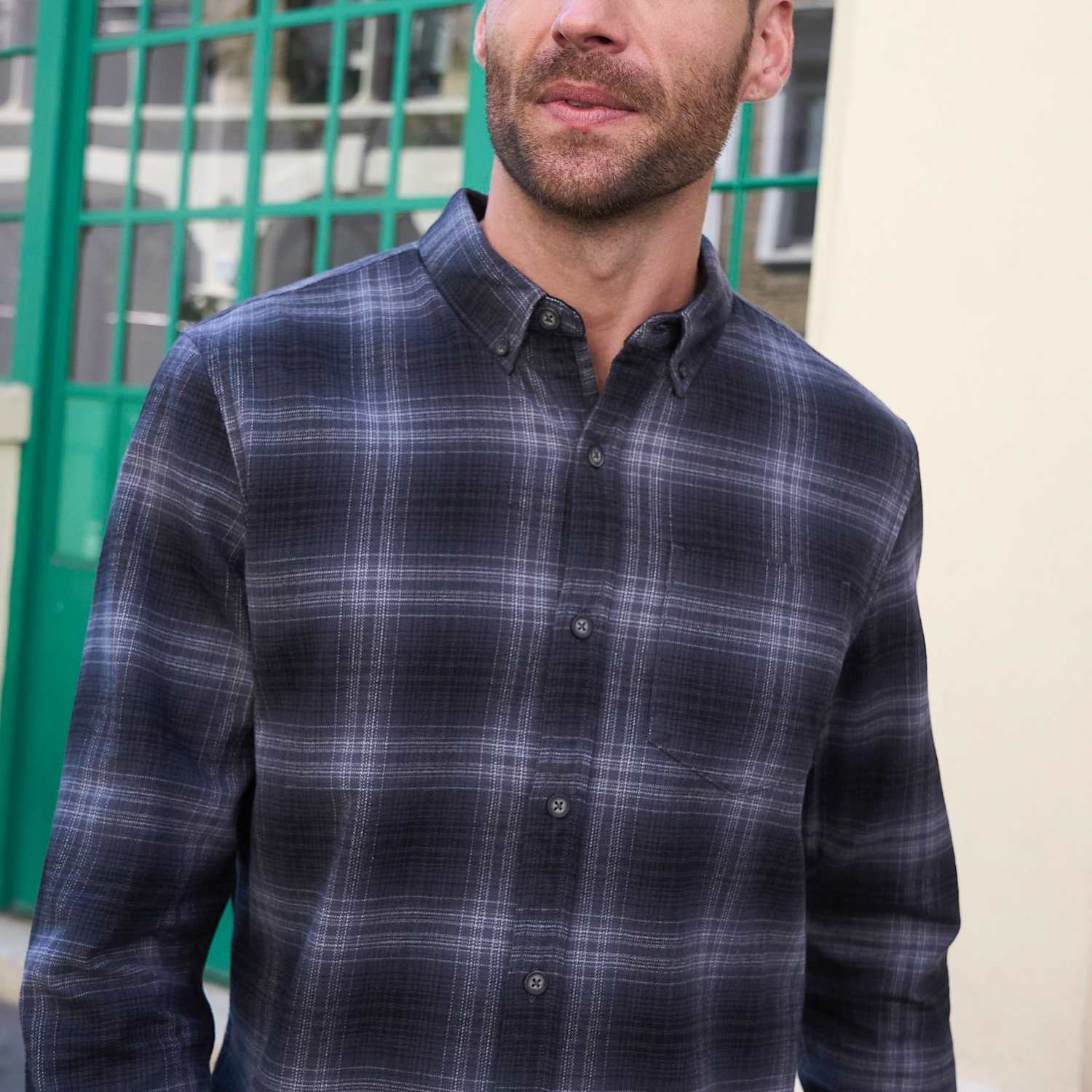 Fatface Men's Regular Fit Pure Cotton Check Shirt - 3XL - Black Mix - Available at M&S