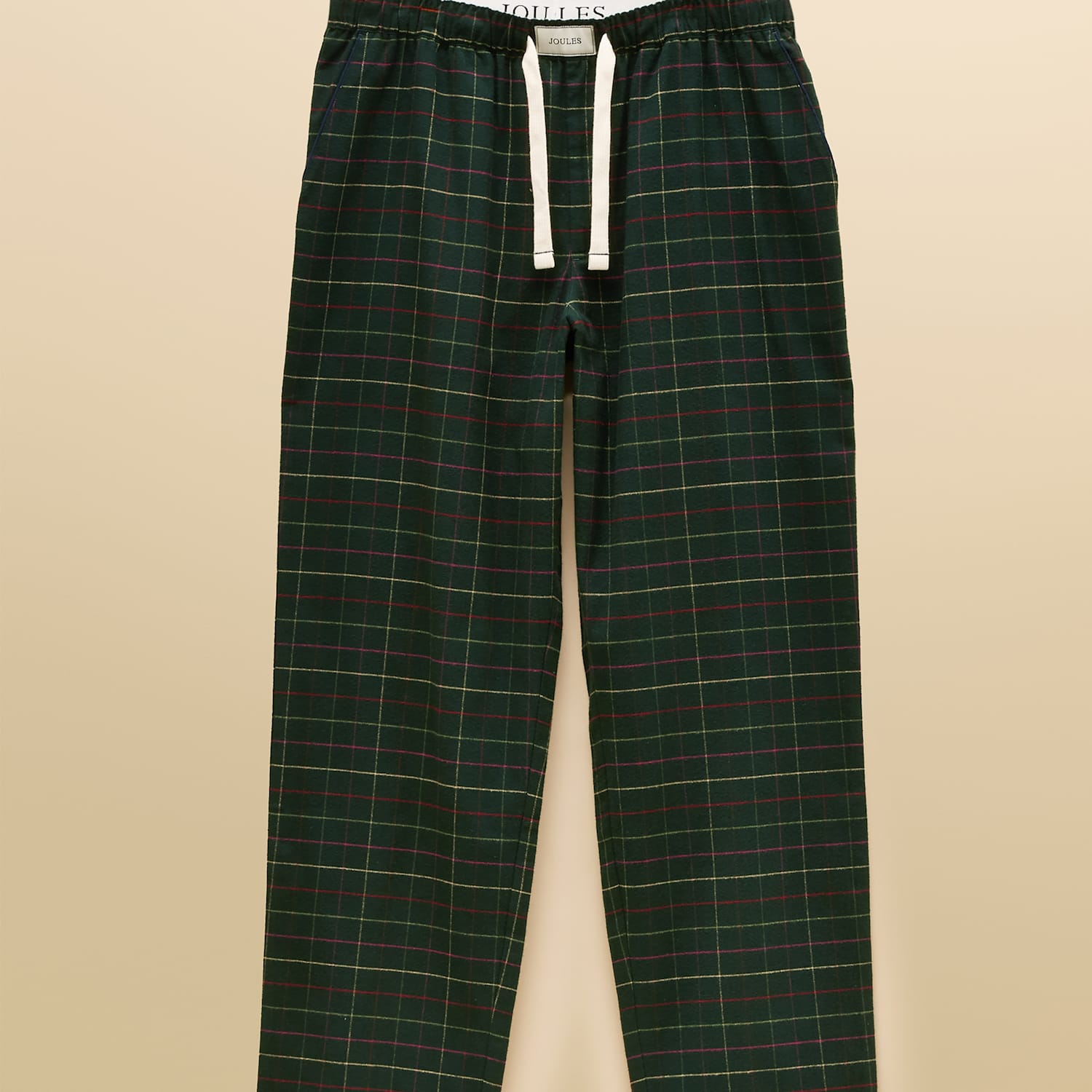Joules Men's Brushed Cotton Checked Pyjama Bottoms - M - Green Mix - Available at M&S