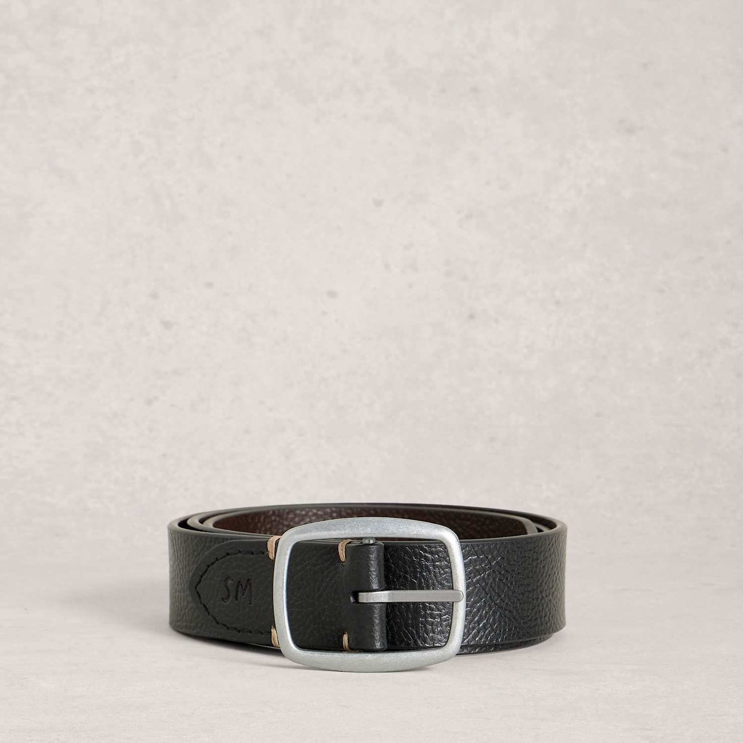 White Stuff Men's Leather Reversible Belt - M - L - Black Mix - Available at M&S