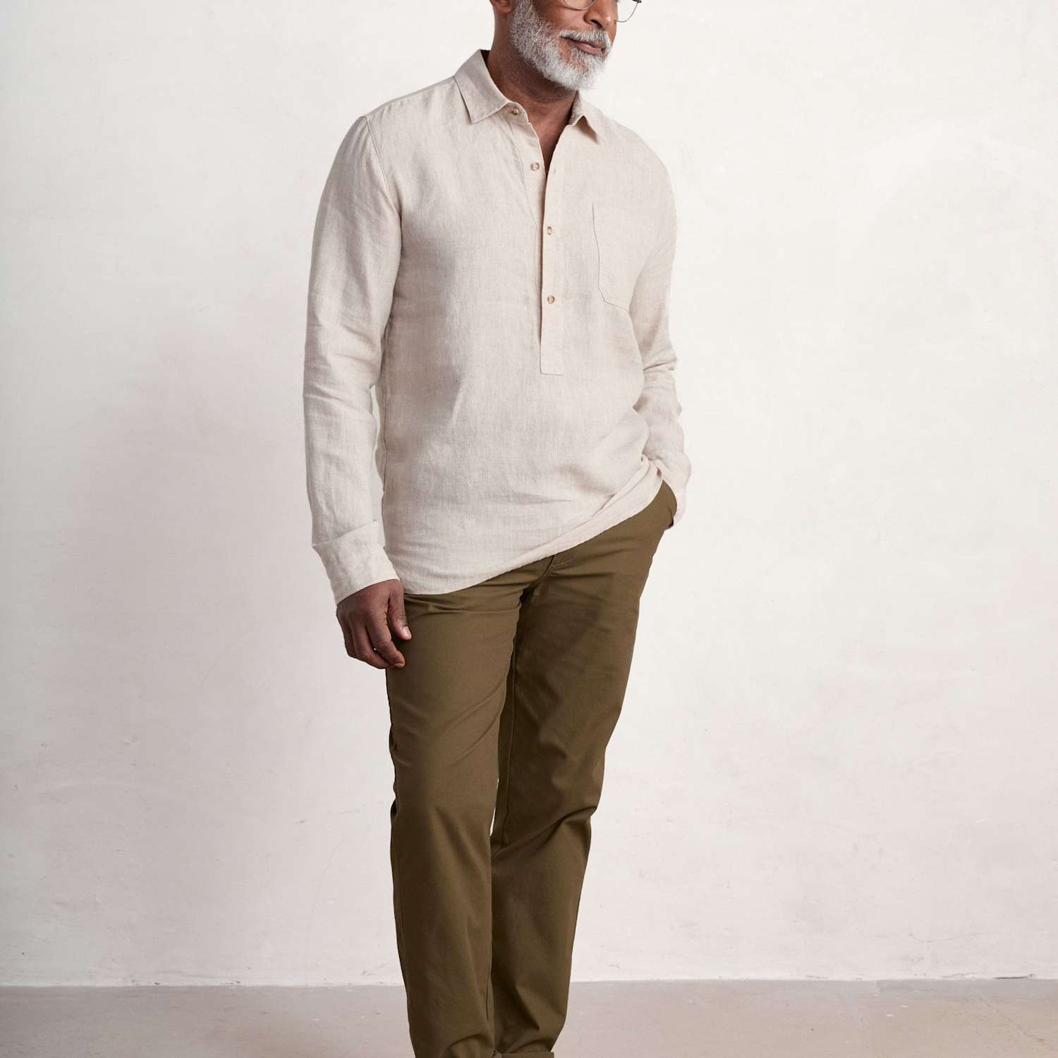 Seasalt Cornwall Men's Relaxed Fit Pure Linen Overhead Shirt - M - Natural - Available at M&S
