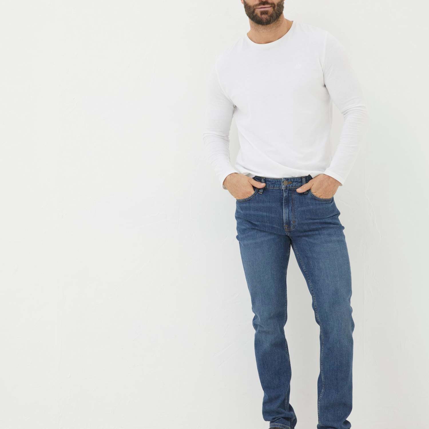 Fatface Men's Straight Fit 5 Pocket Jeans - 30 - Blue - Available at M&S