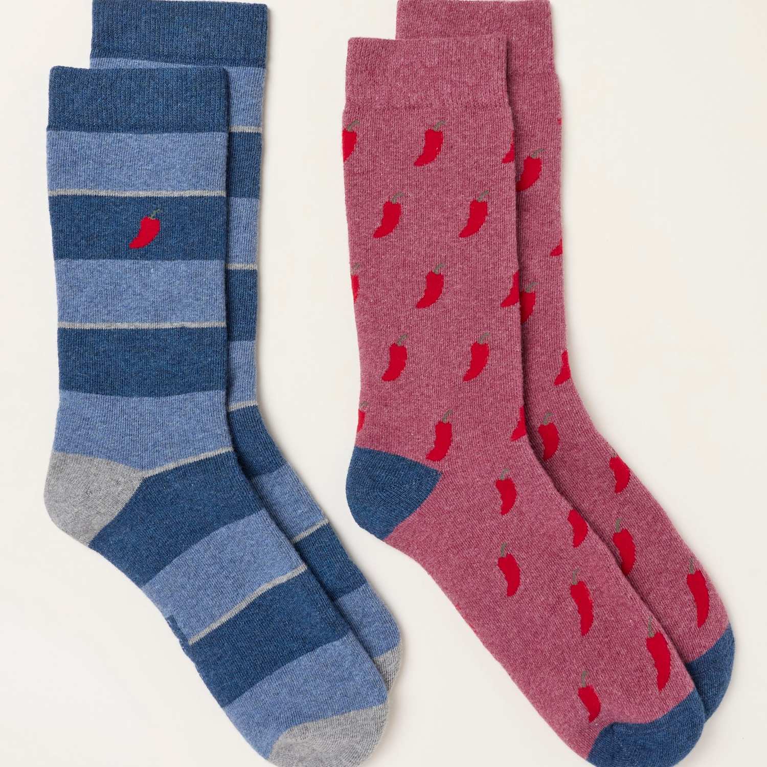 Fatface Men's 2 Pack Chilli Cotton Rich Thermal Socks - Multi - Available at M&S