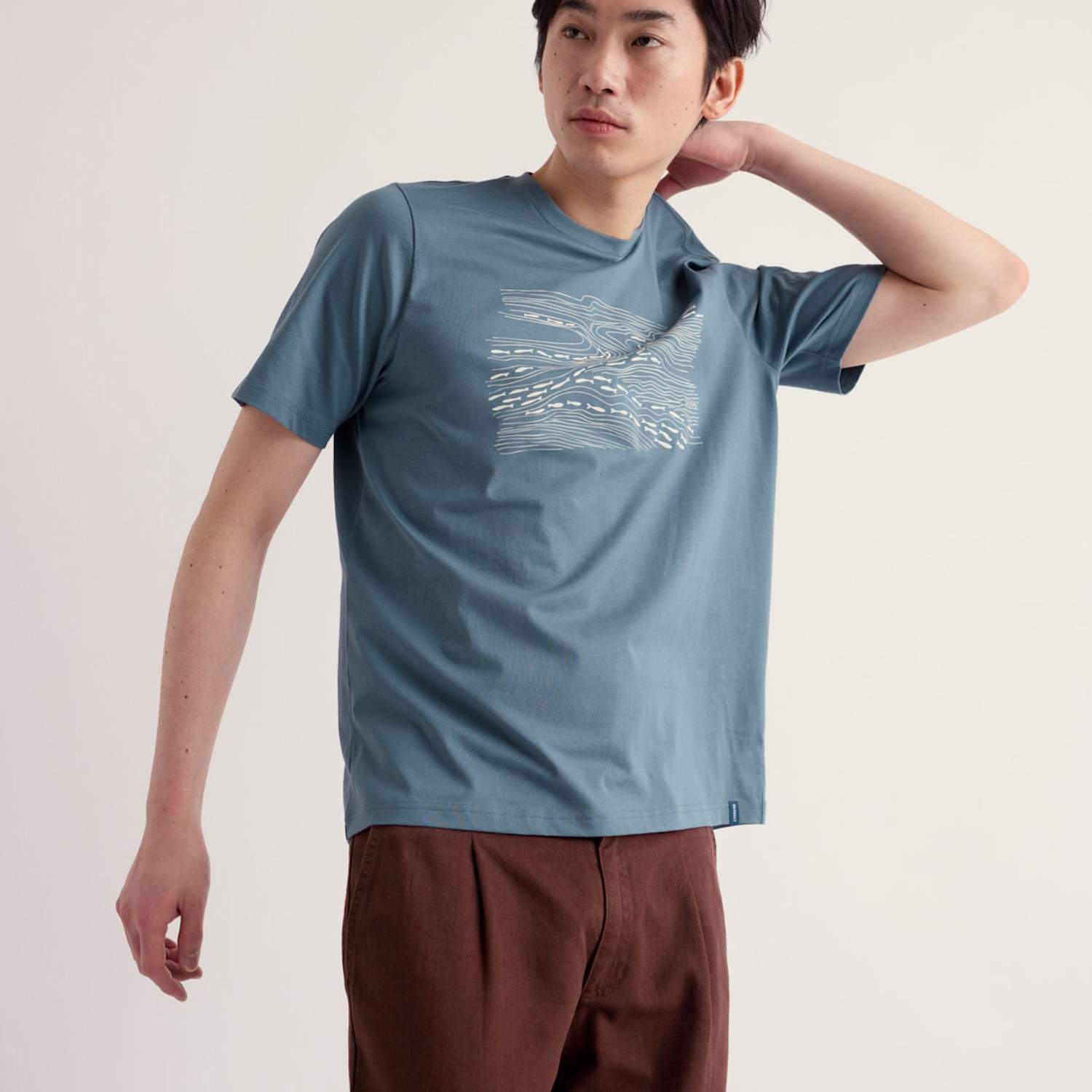 Seasalt Cornwall Men's Pure Cotton Printed Crew Neck T-Shirt - M - Light Blue Mix - Available at M&S