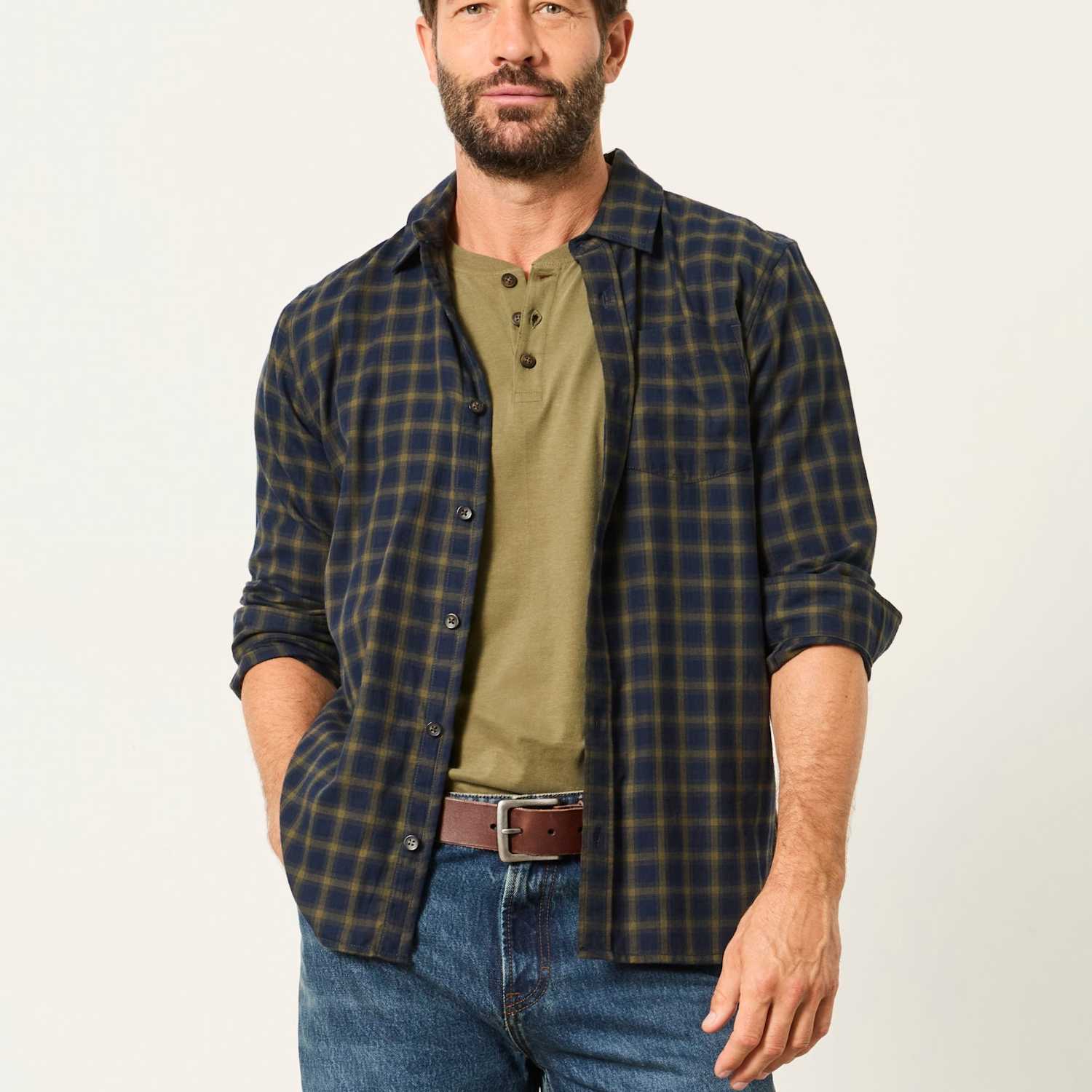 Fatface Men's Pure Cotton Check Shirt - 3XL - Navy Mix - Available at M&S