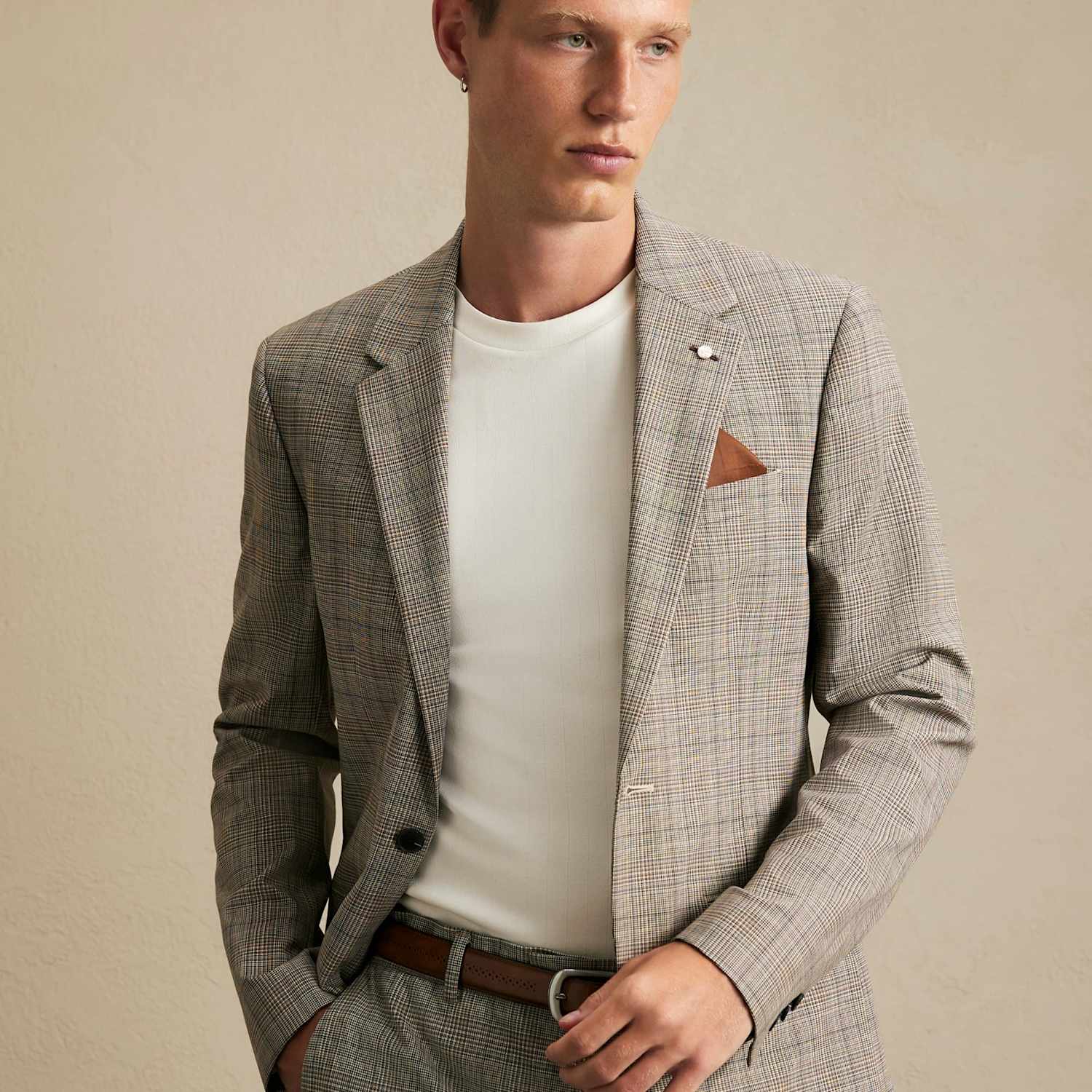 River Island Men's Skinny Fit Checked Suit Jacket - 36 - Grey Mix - Available at M&S