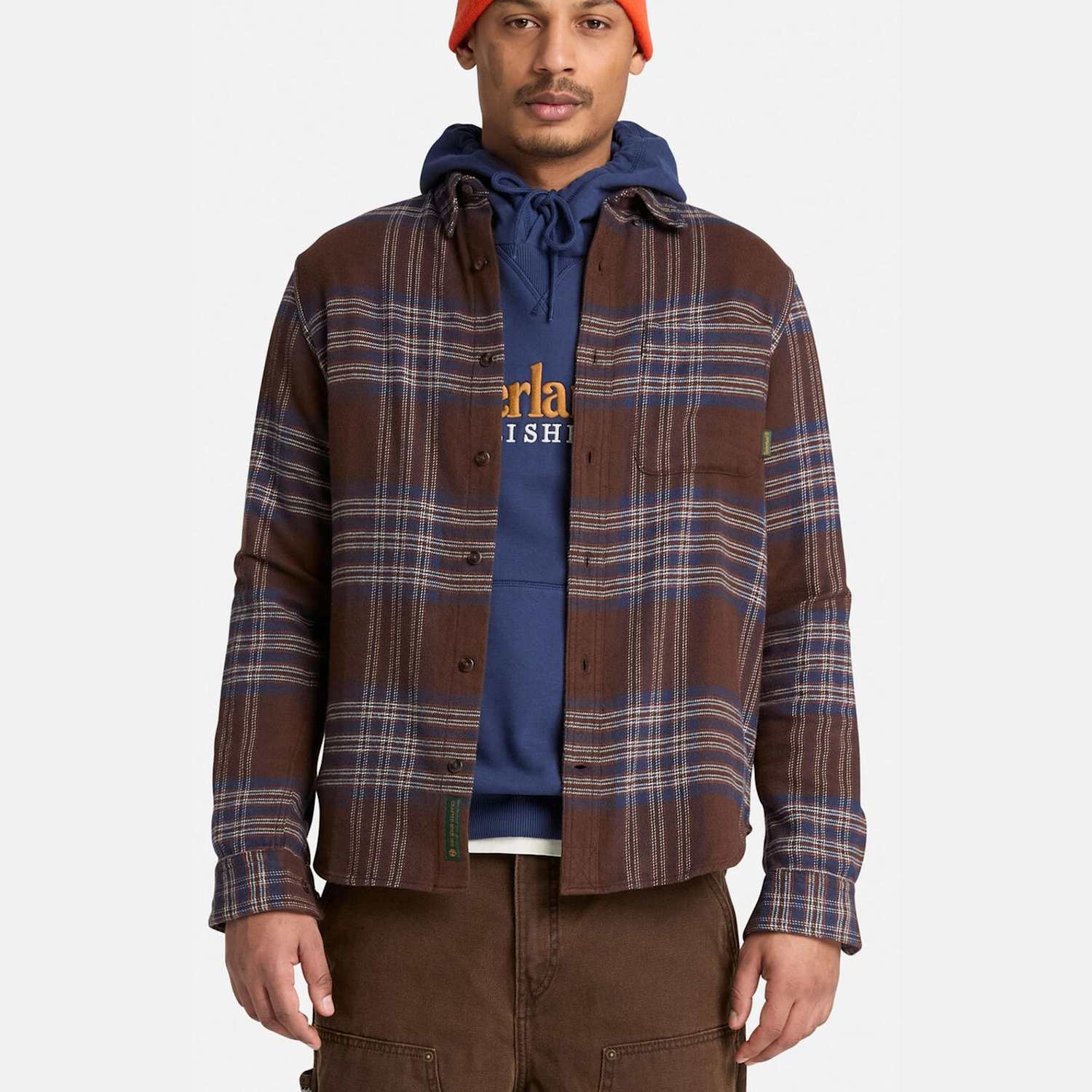 Timberland Men's Regular Fit House Check Flannel Shirt - M - Brown Mix