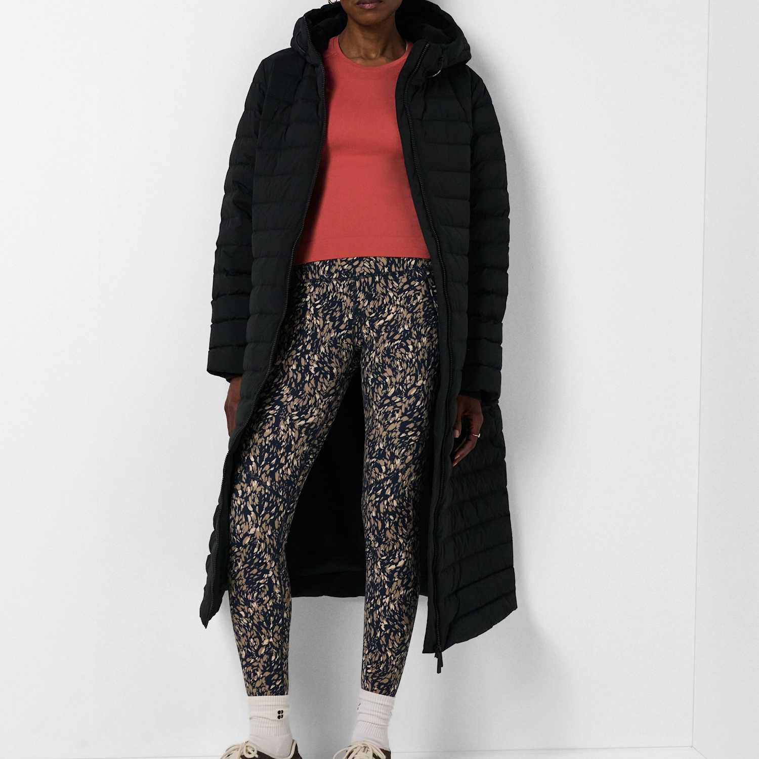 Sweaty Betty Women's Nimbus Lightweight Longline Puffer Coat - Medium - Black