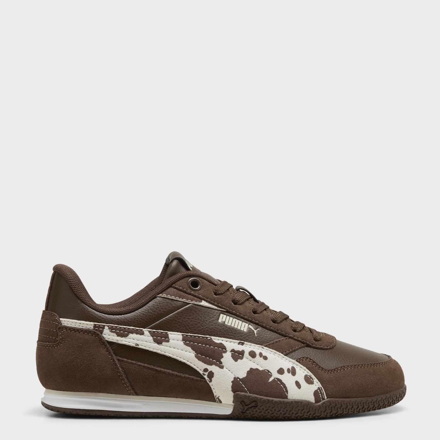 Puma Women's Bella Donna ESD Wild Suede Animal Print Trainers - 5 - Brown Mix