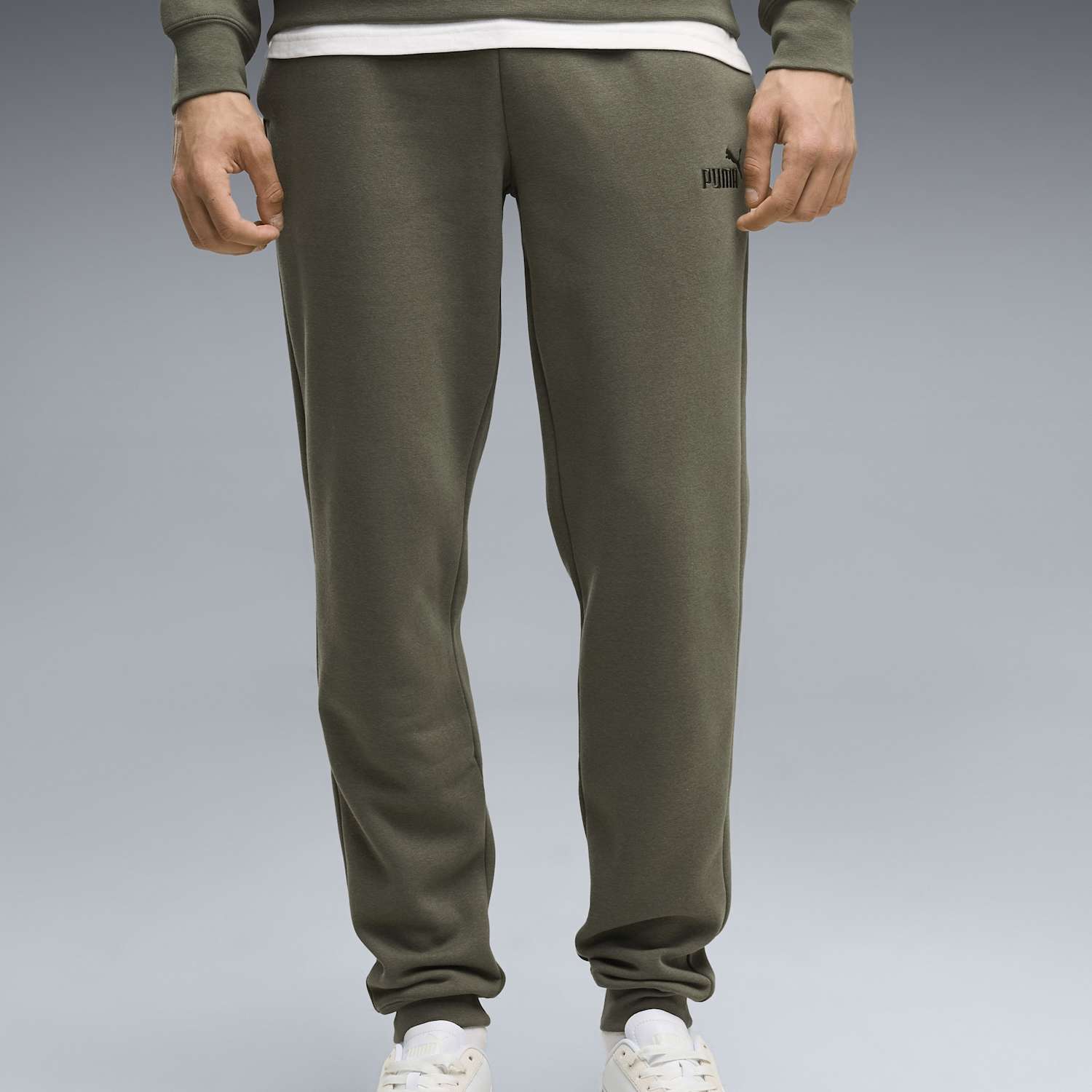 Puma Men's Essentials No.1 Logo Cuffed Joggers - L - Dark Khaki