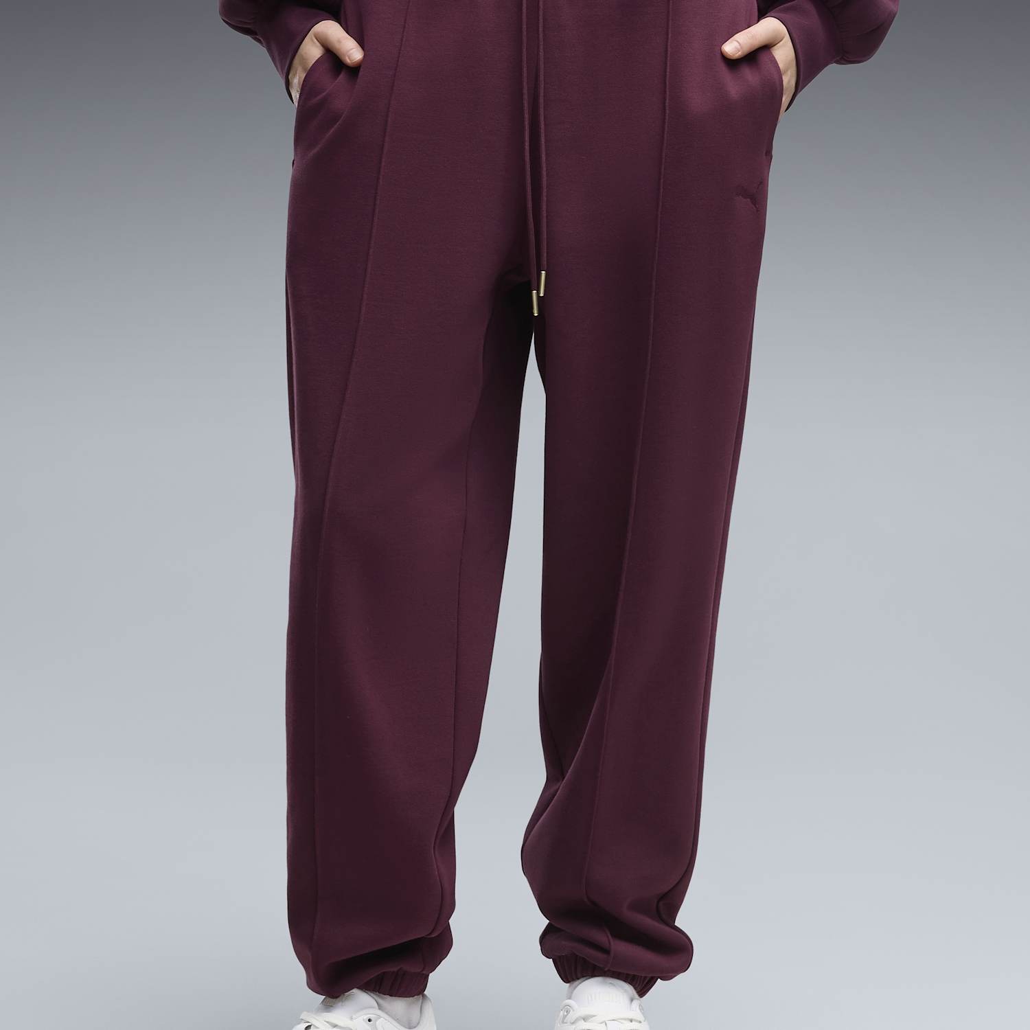 Puma Women's Comfort Rib Waistband Drawcord Joggers - Small - Burgundy