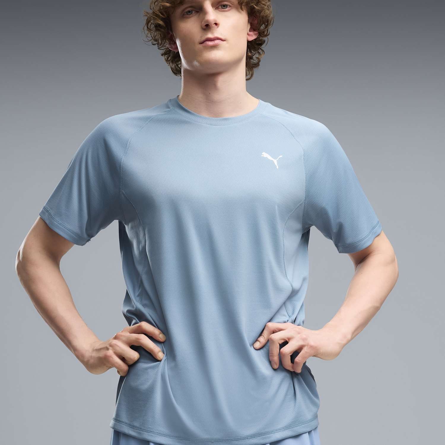 Puma Men's Run Velocity T-Shirt - 2XL - Light Blue