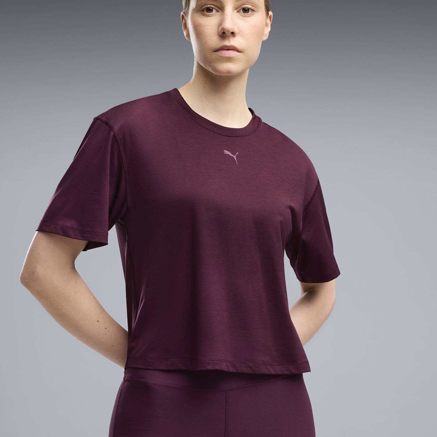 Puma Women's Cloudspun Relaxed Fit Long Sleeve Top - Small - Burgundy