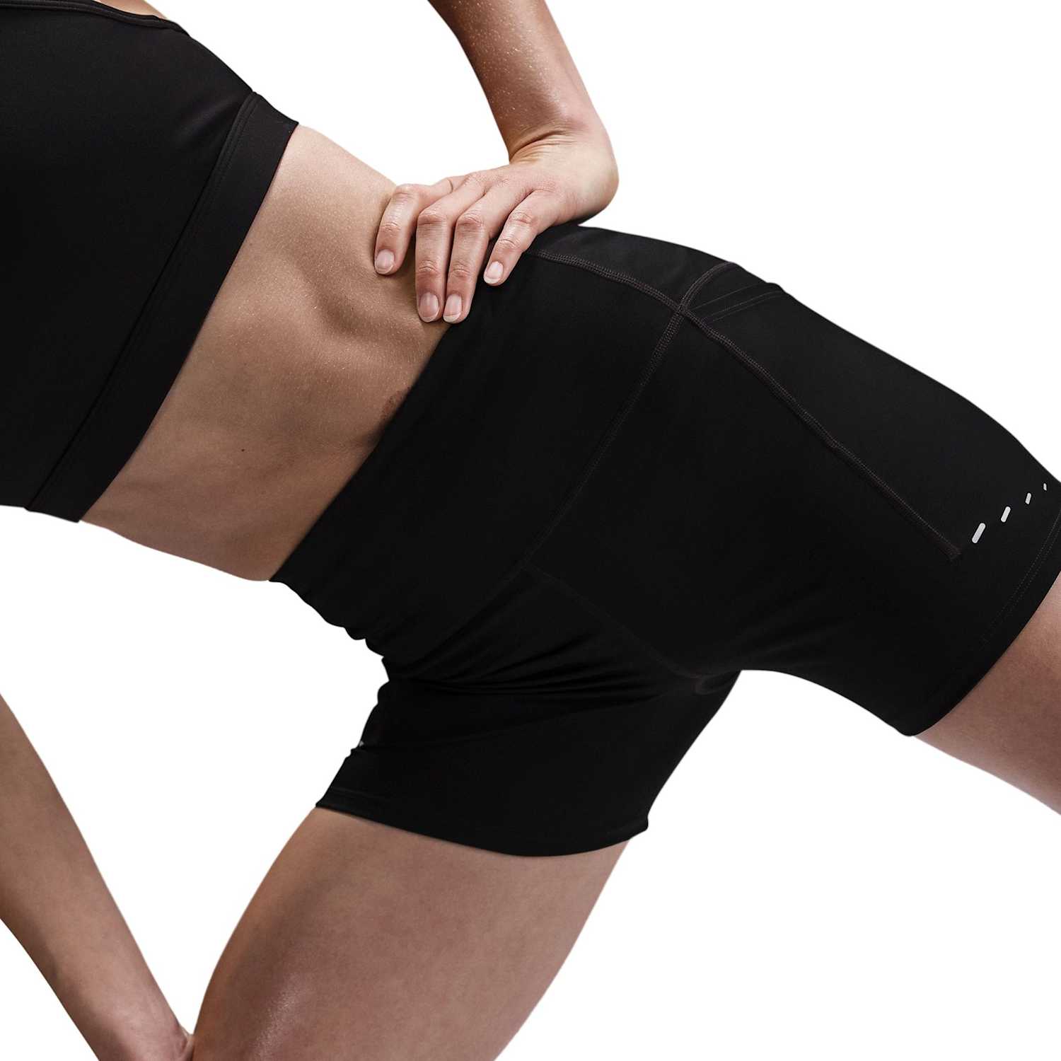 Nike Women's Swift High Waisted Running Shorts - Medium - Black Mix - Available at M&S
