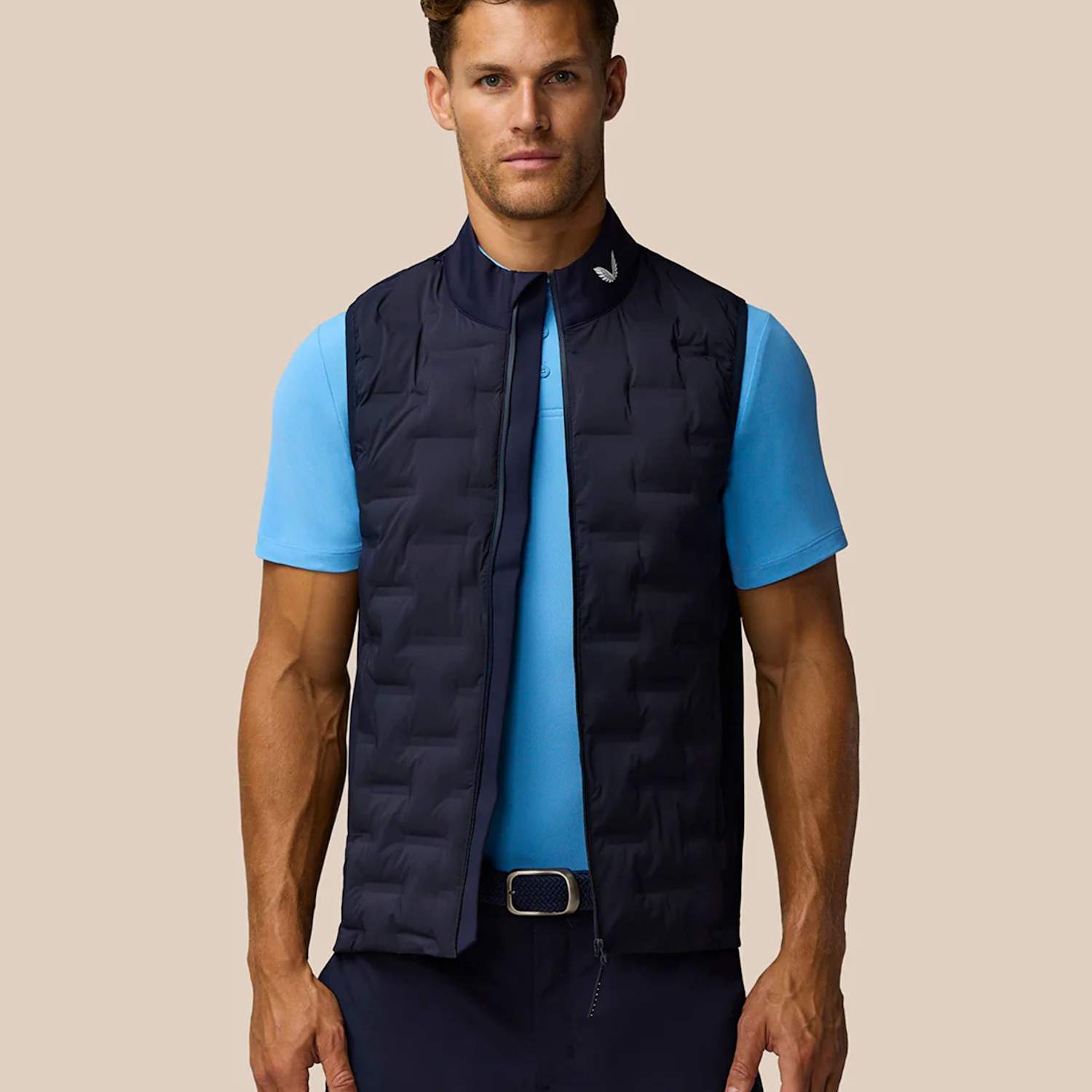 Castore Men's Pinnacle Lightweight Hybrid Gilet - M - Navy Mix - Available at M&S