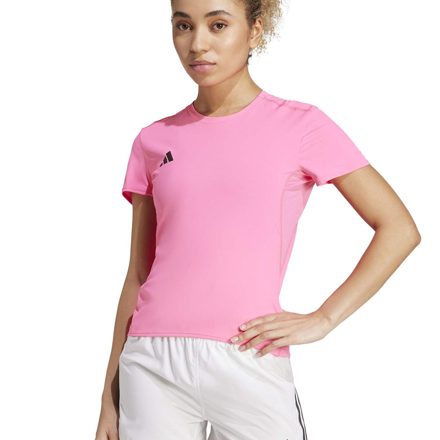 Adidas Women's Adizero Essentials Crew Neck Running T-Shirt - Large - Pink