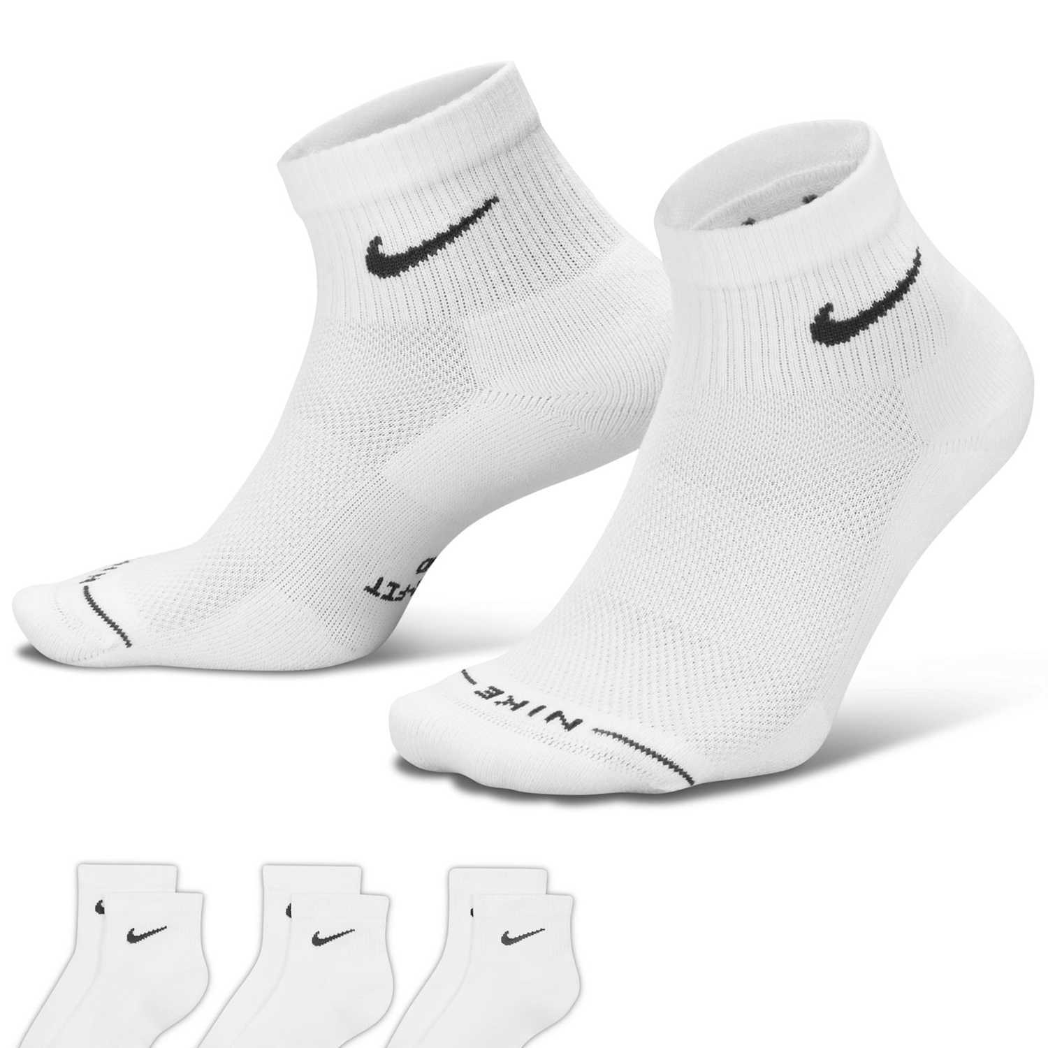 Nike Women's 3 Pack Cotton Rich Logo Ankle Socks - Small - White - Available at M&S
