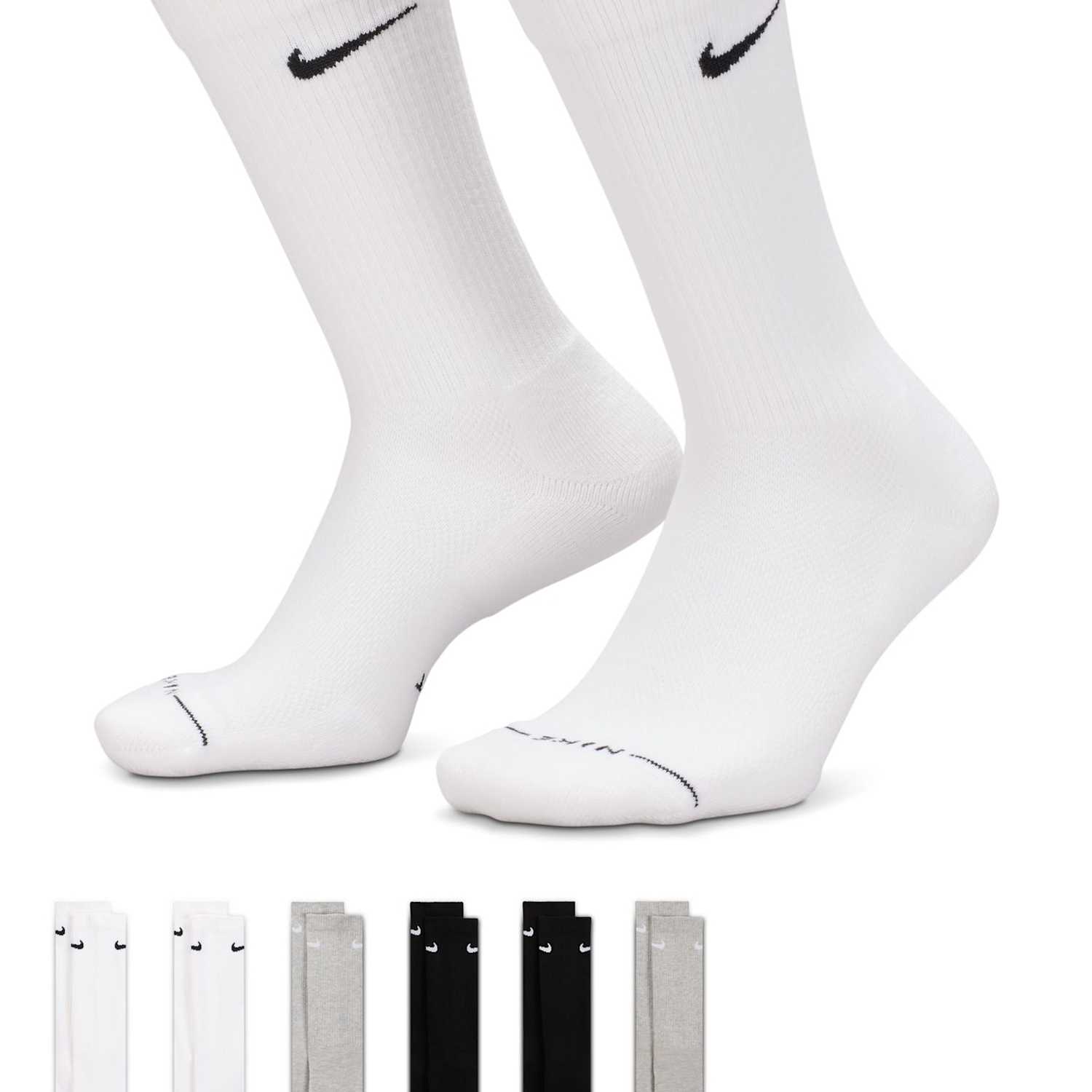 Nike Women's 6 Pack Everyday Elevated Crew Socks - Medium - Multi - Available at M&S
