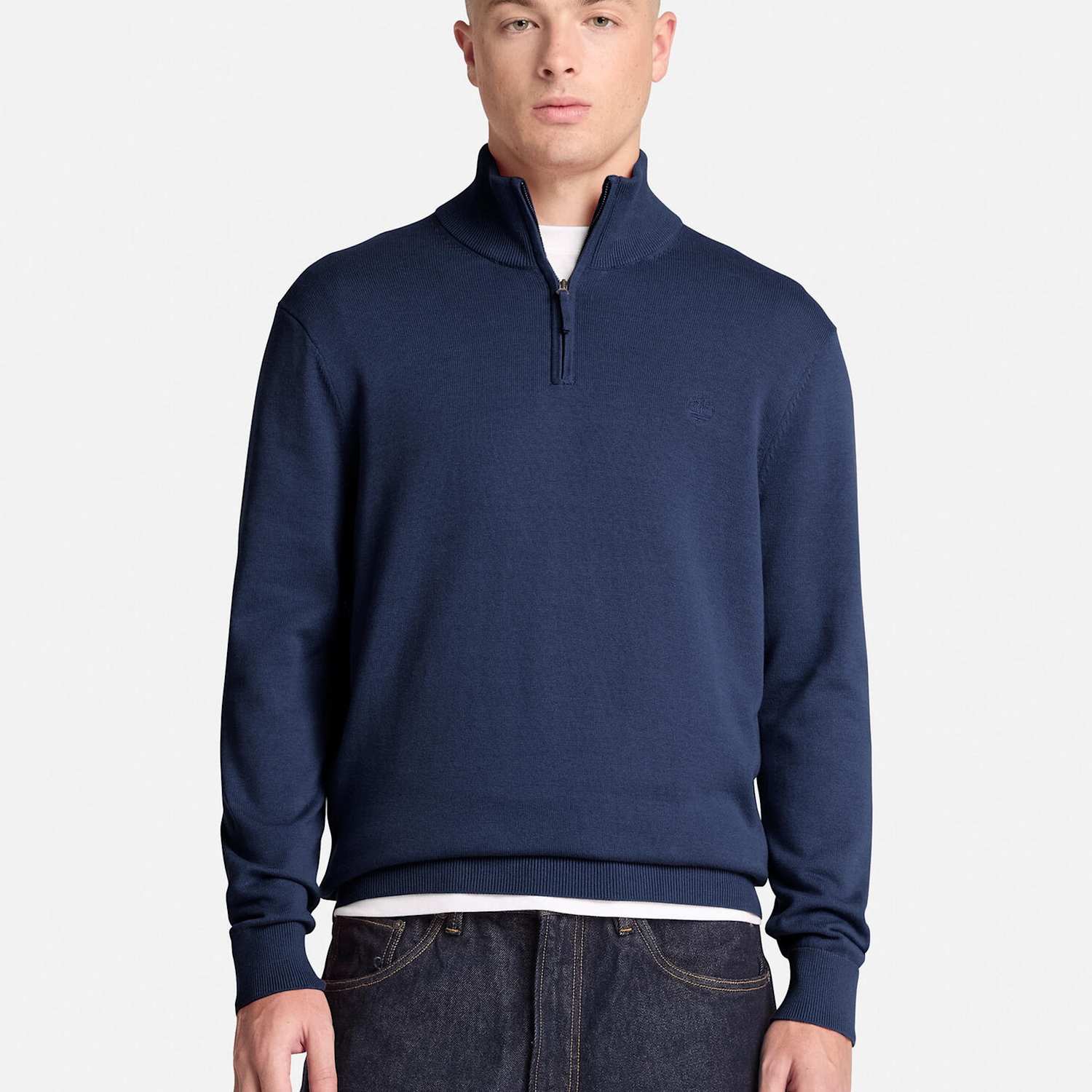 Timberland Men's Williams River Quarter-Zip Sweatshirt - L - Dark Navy
