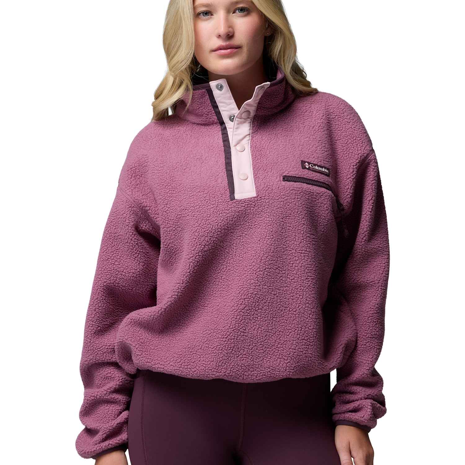 Columbia Women's Helvetia II Half Snap Fleece - Large - Dark Pink